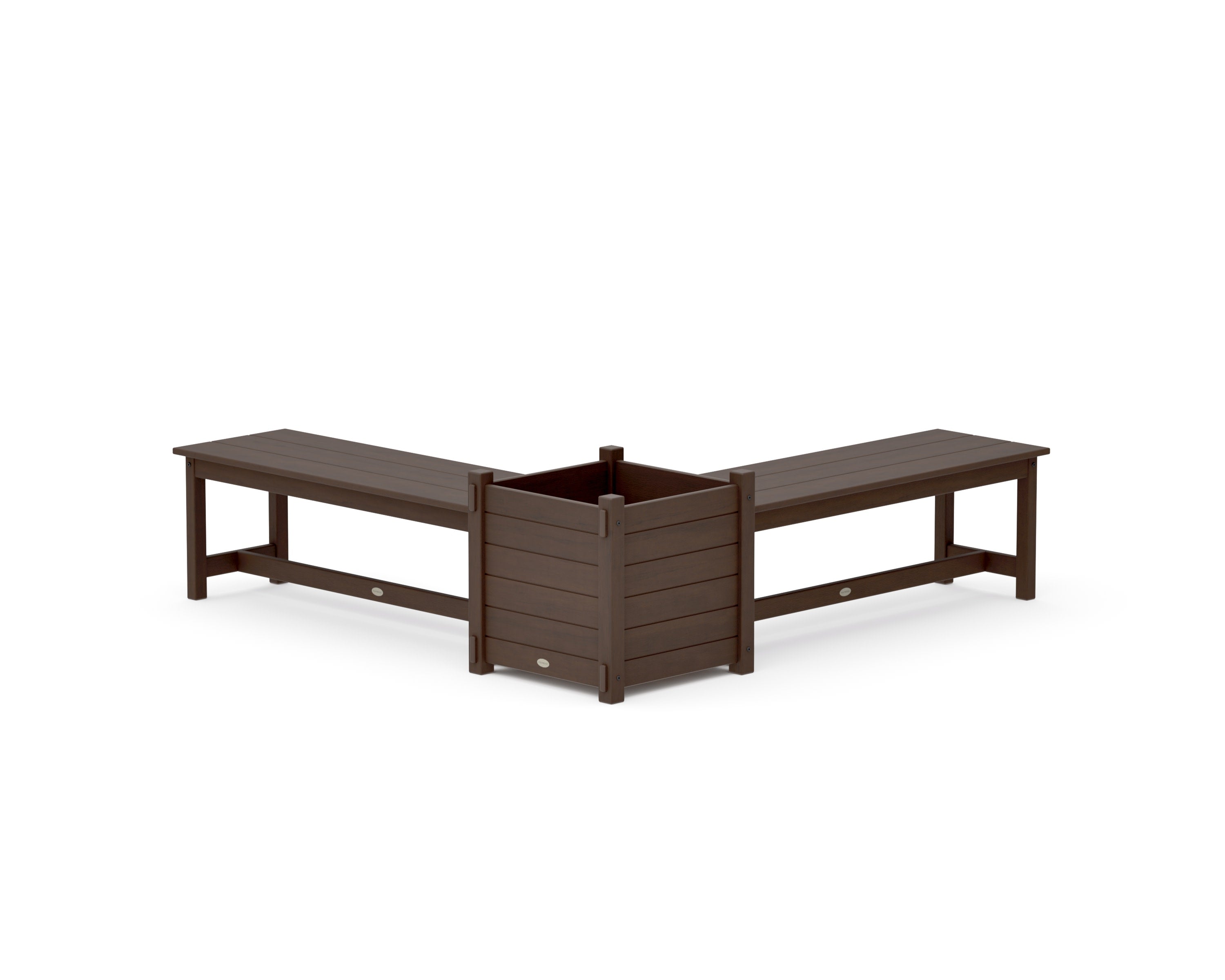 48" Nautical L- Shaped Planter Bench Set- Large in Kona