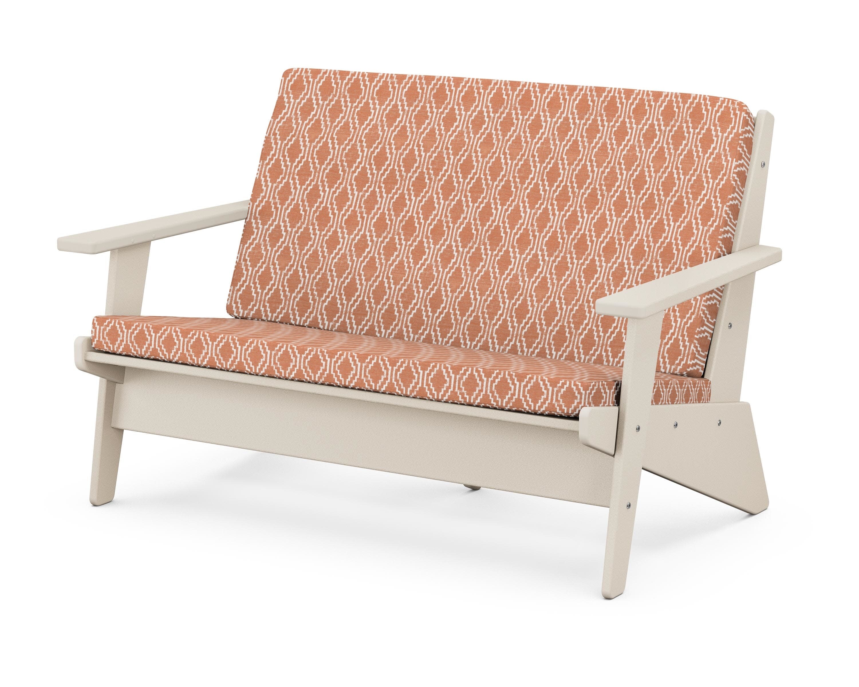 Riviera Modern Lounge Loveseat in Sand / Solve Clay