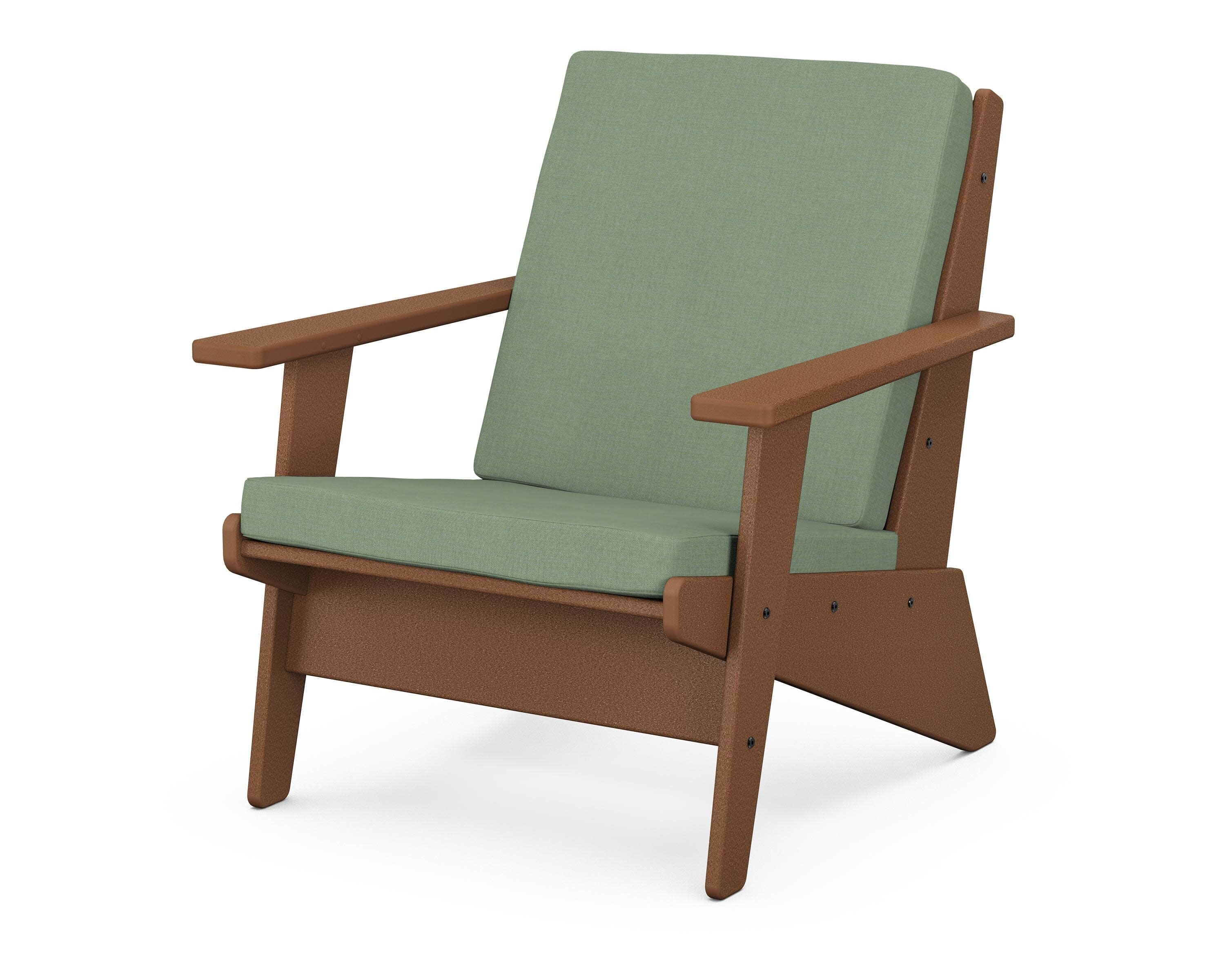 Riviera Modern Lounge Chair in Teak / Exhale Rainwashed