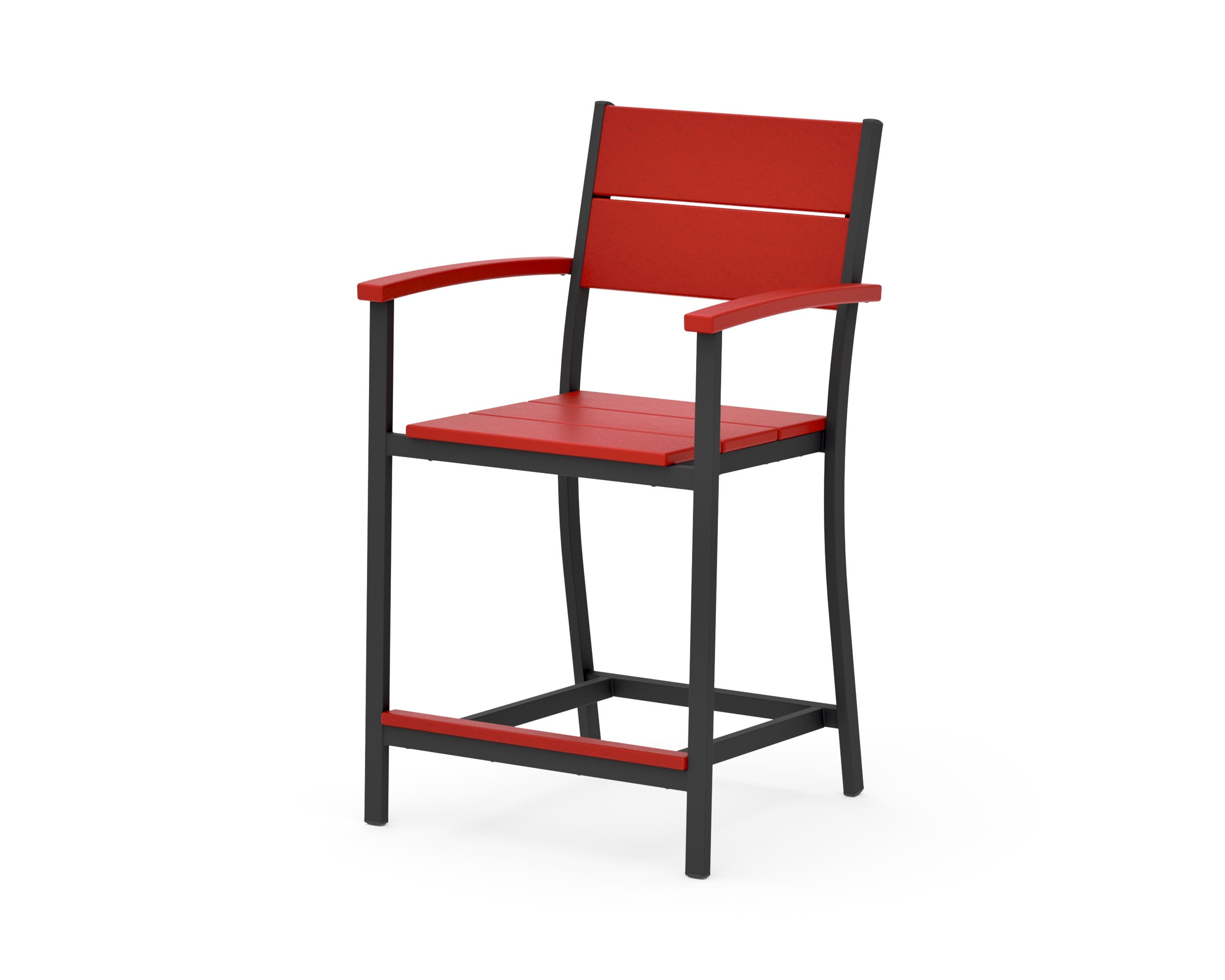 Main Street Counter Arm Chair in Black / Sunset Red