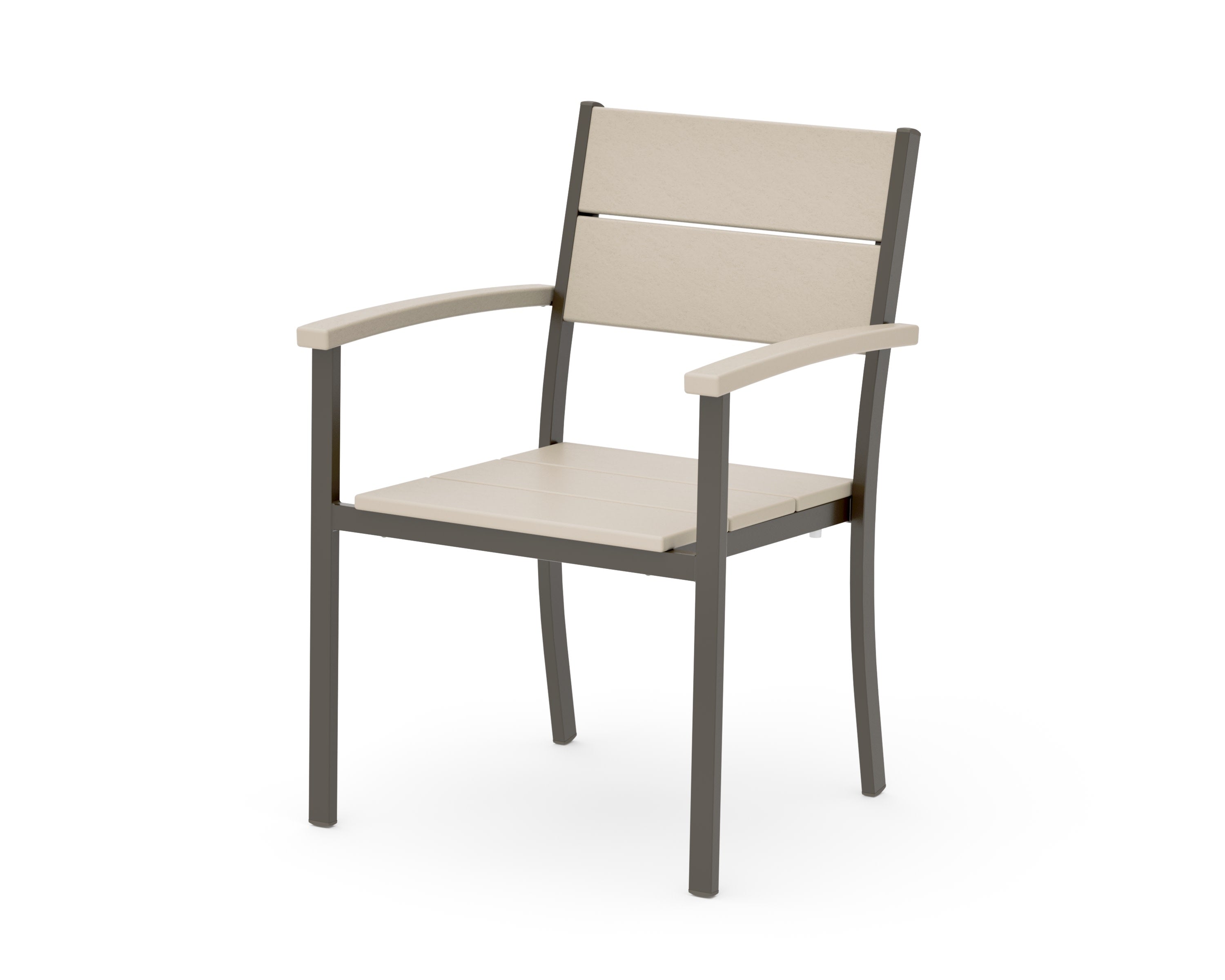 Main Street Stacking Dining Arm Chair in Bronze / Sand