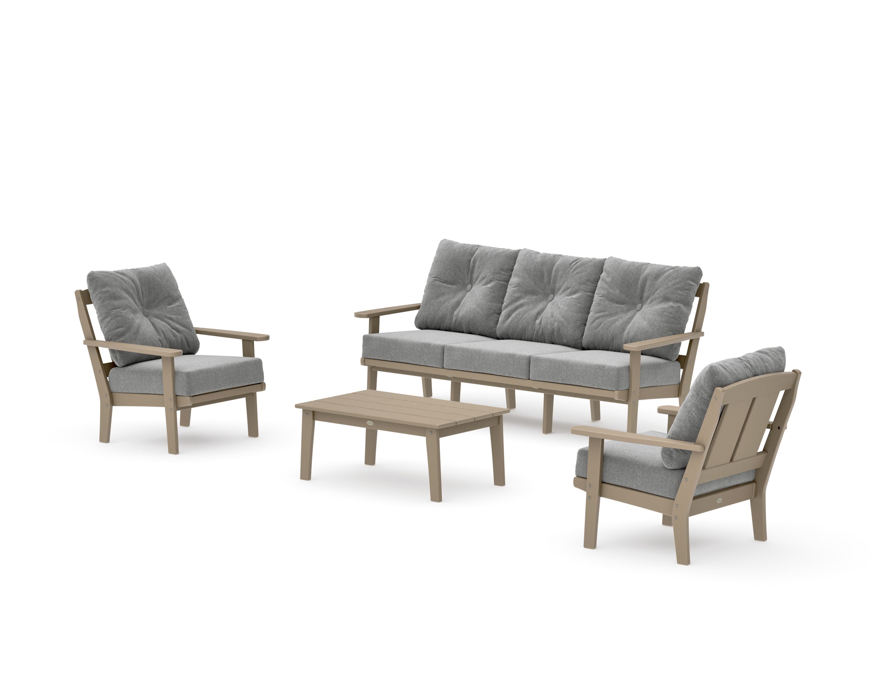 Mission 4-Piece Deep Seating Set with Sofa in Vintage Sahara / Grey Mist
