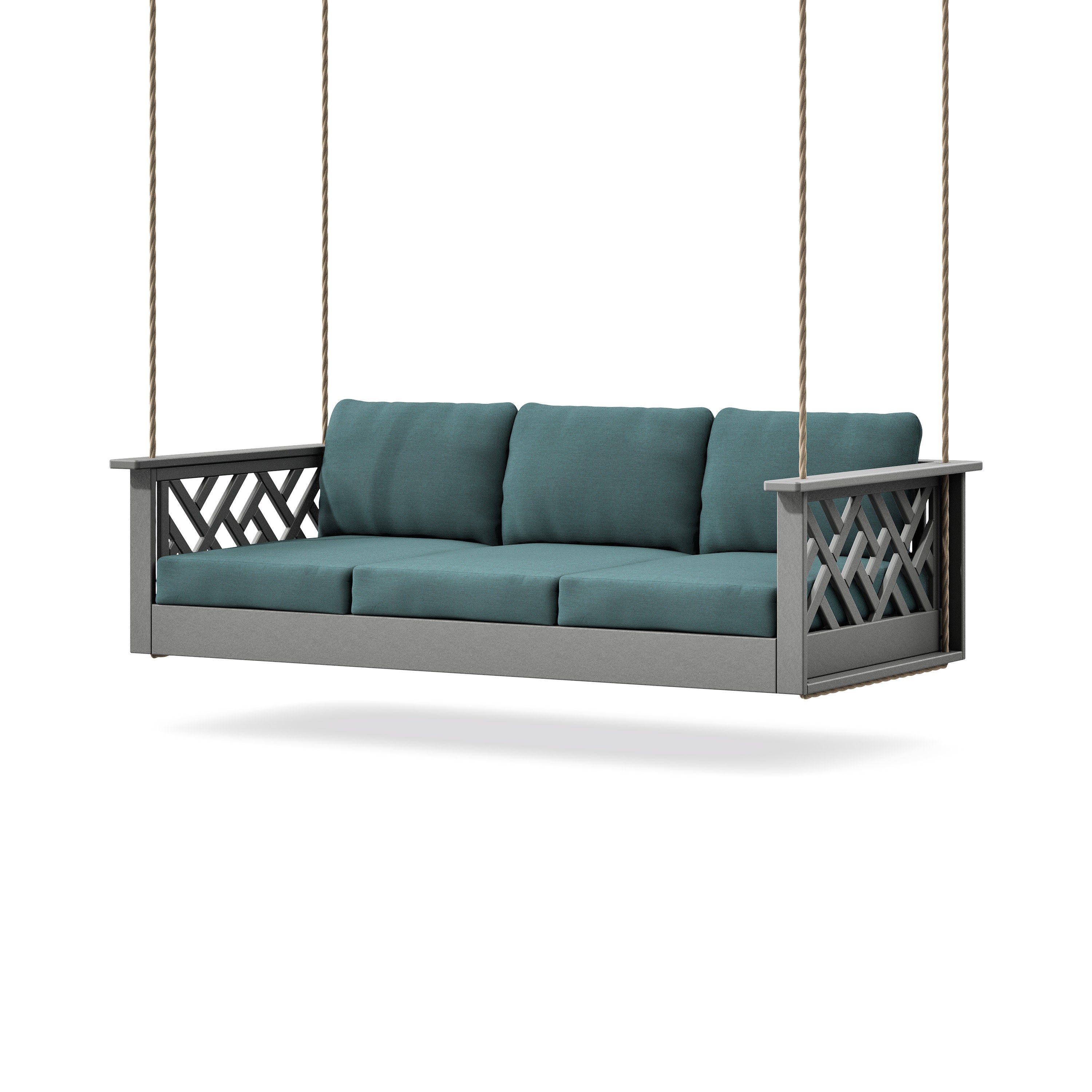 Chippendale Daybed Swing in Slate Grey / Ocean Teal