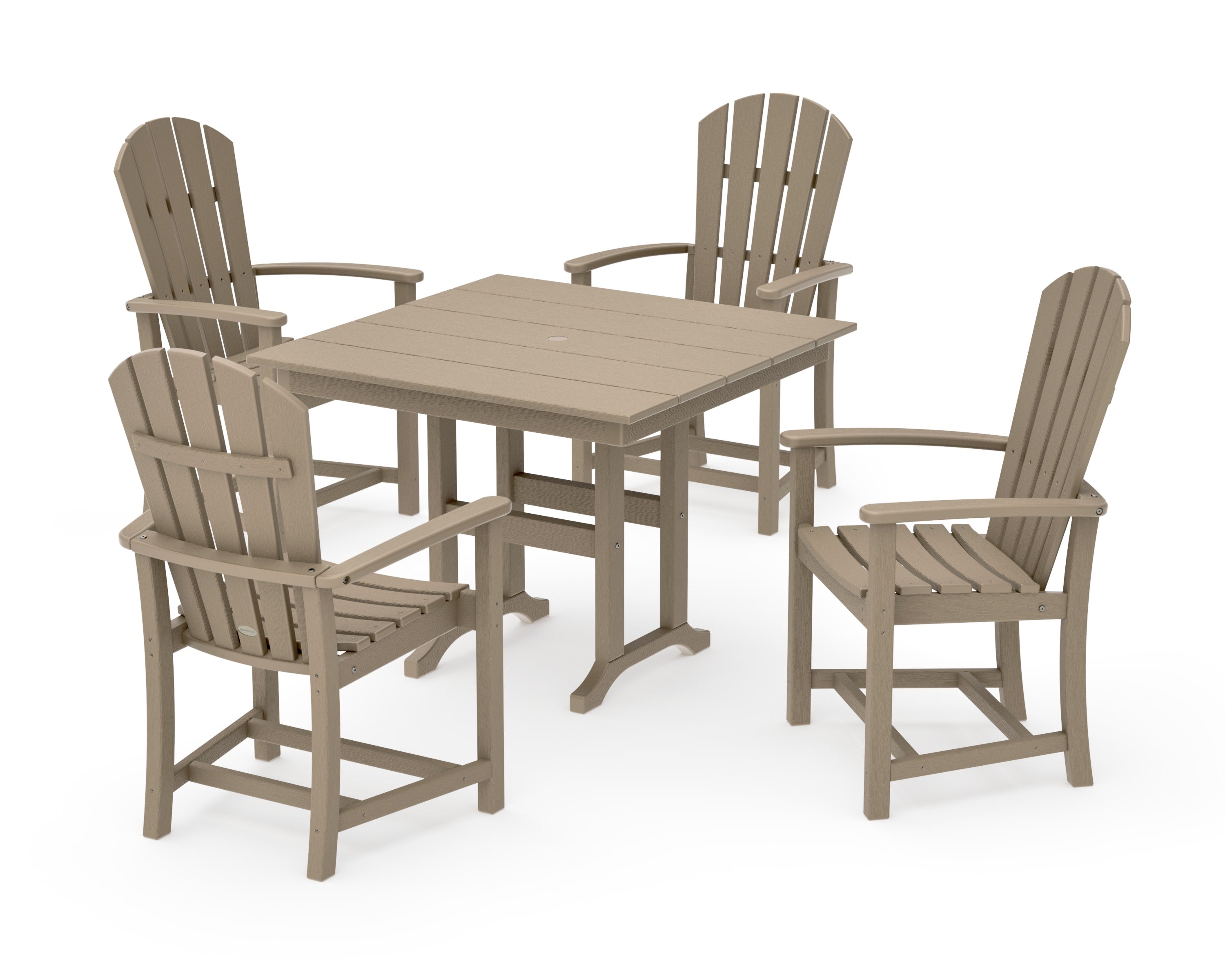 Palm Coast 5-Piece Farmhouse Dining Set in Vintage Sahara