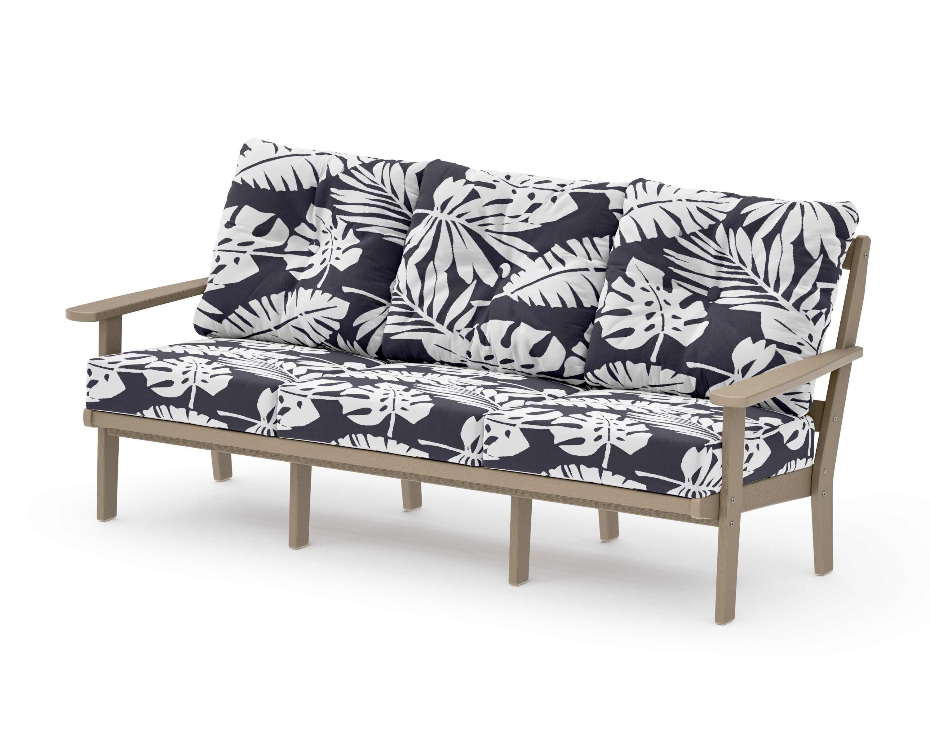 Mission Deep Seating Sofa in Vintage Sahara / Leaf Navy