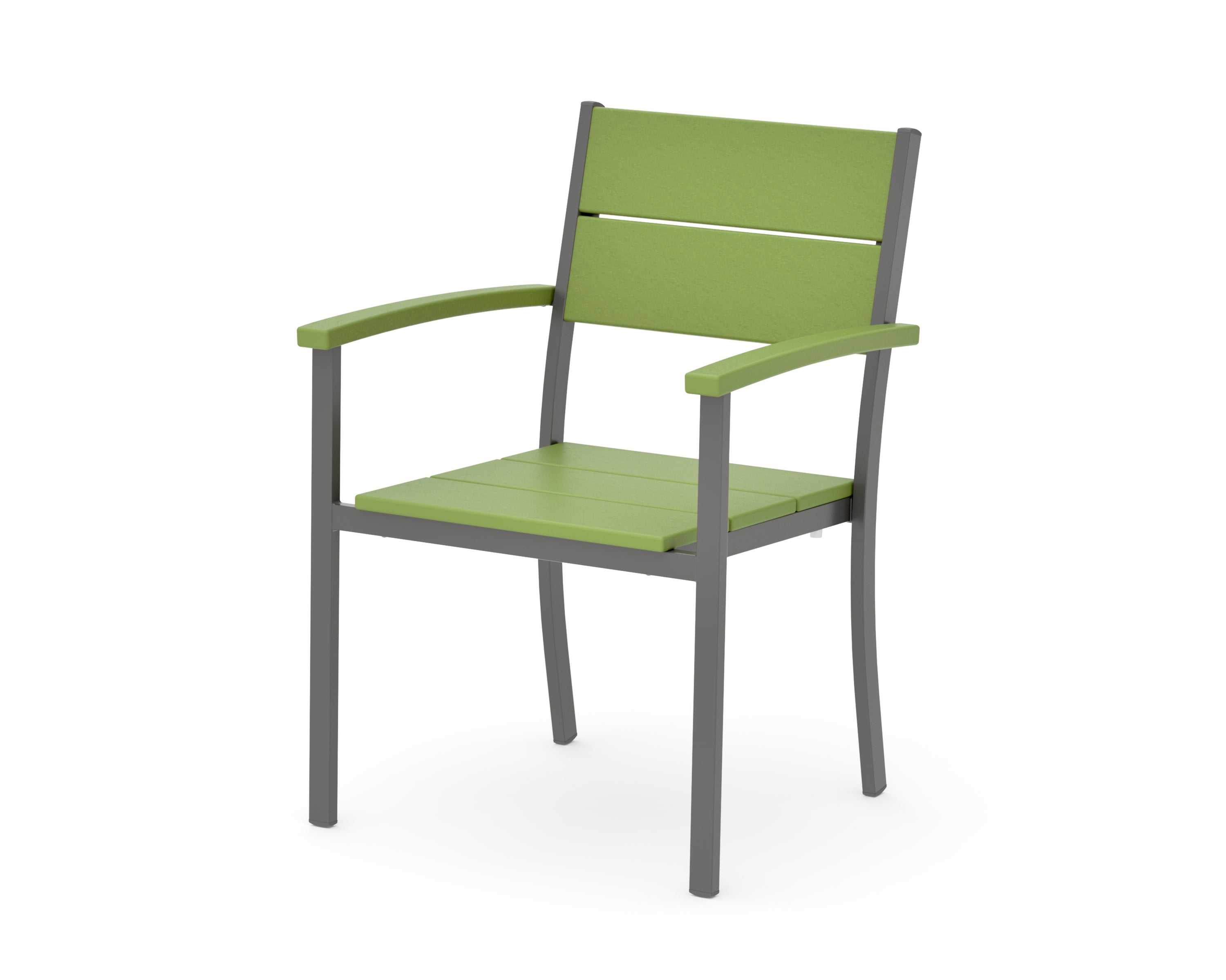 Main Street Stacking Dining Arm Chair in Charcoal / Lime