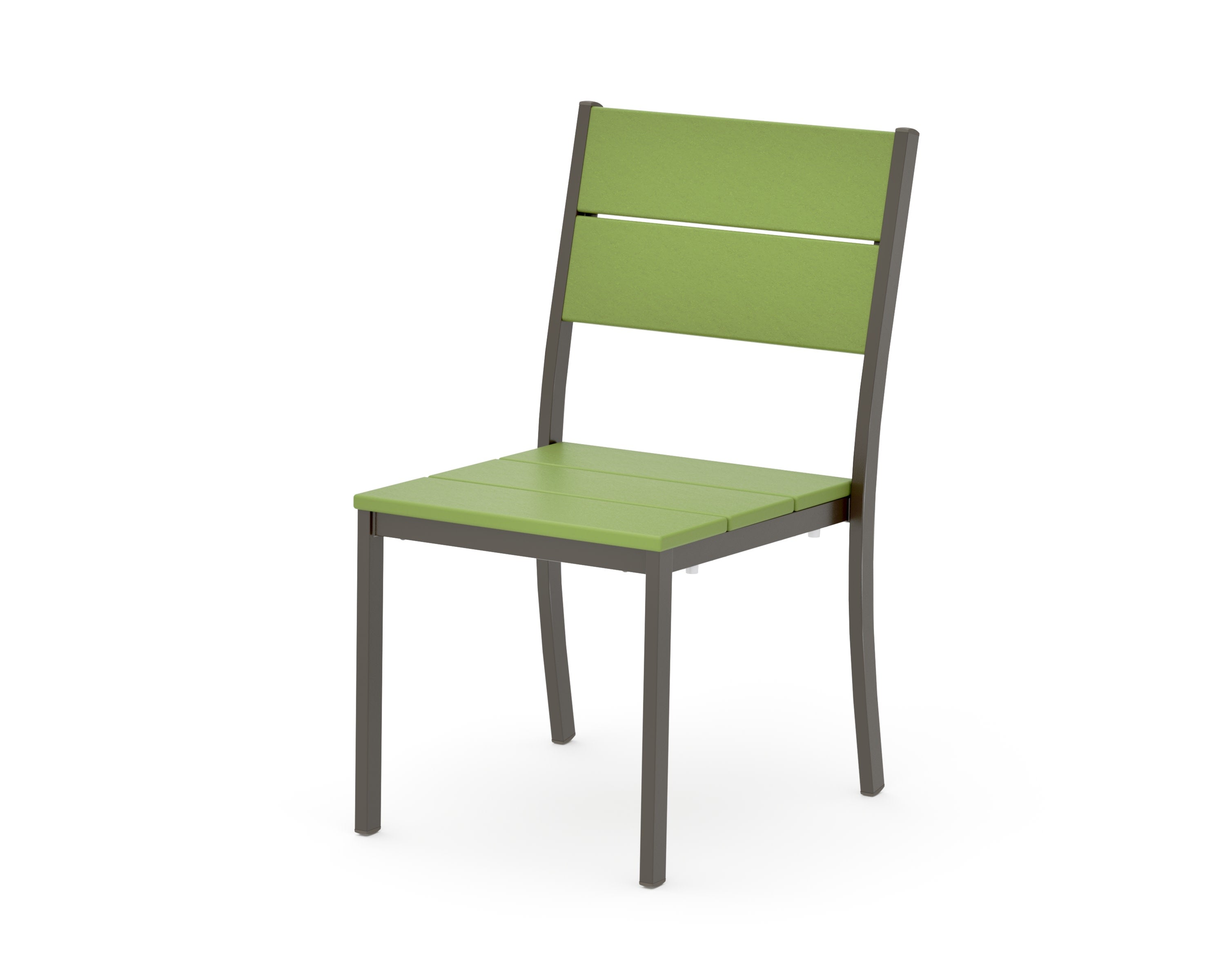 Main Street Stacking Dining Side Chair in Bronze / Lime