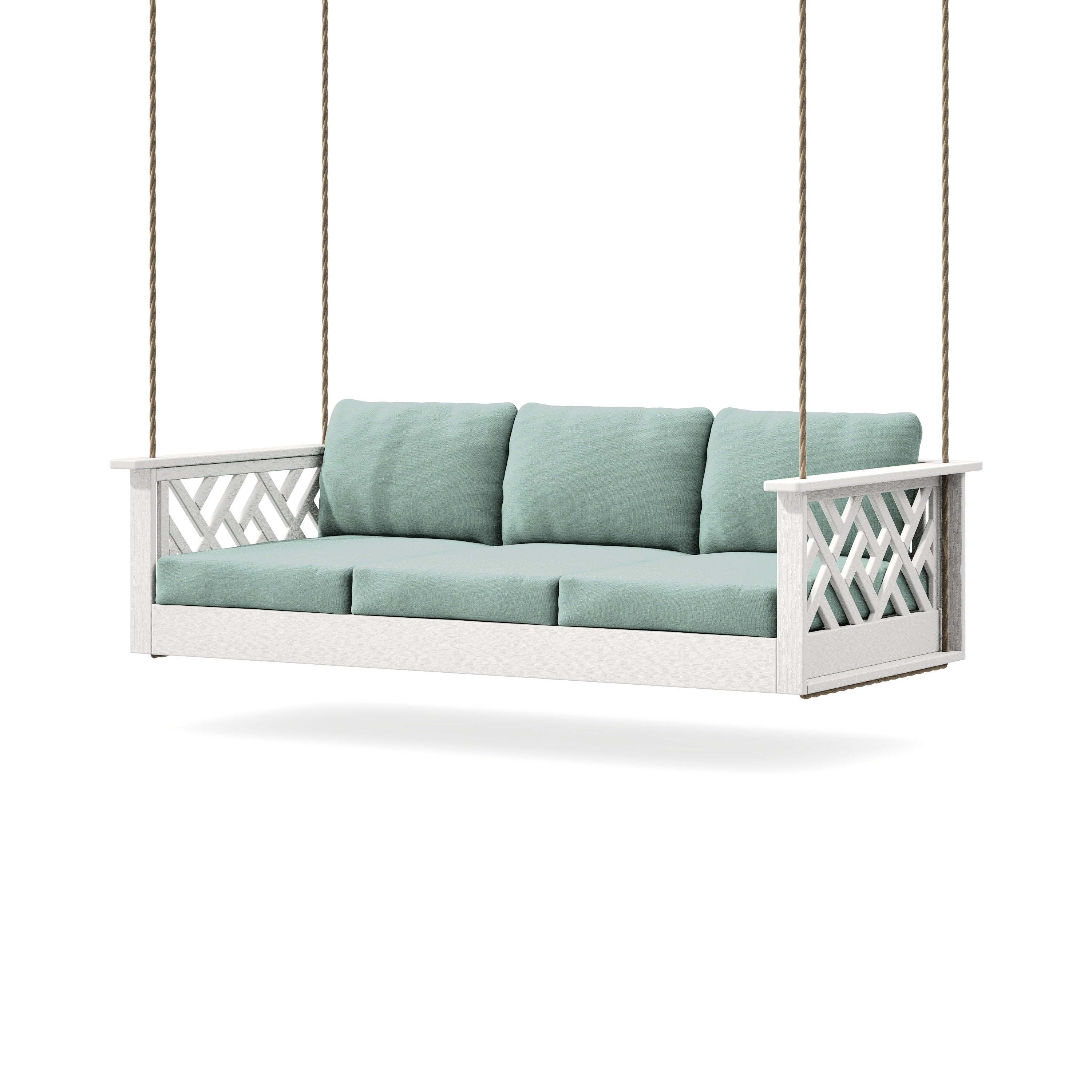 Chippendale Daybed Swing in Vintage White / Glacier Spa