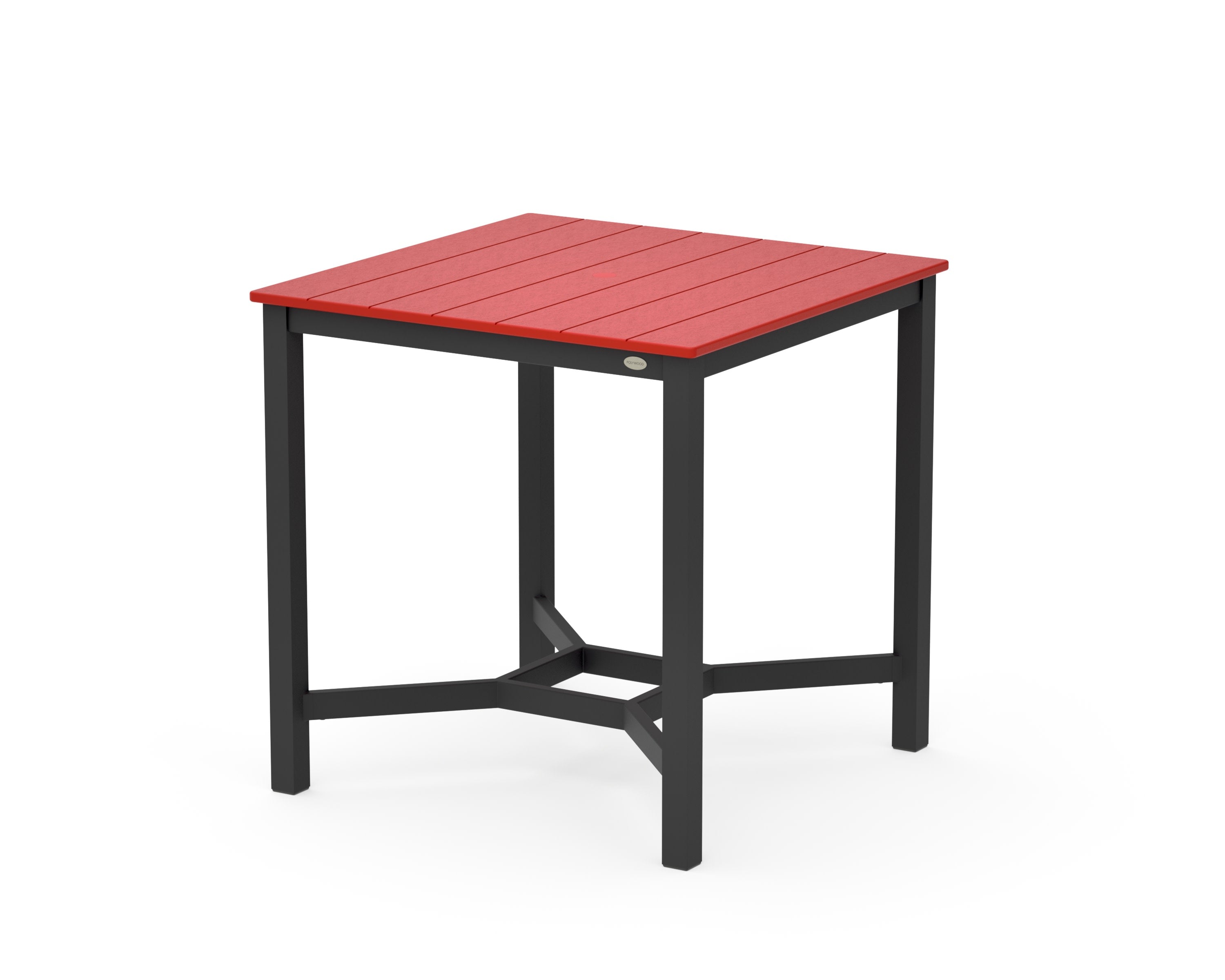Main Street 36 x 36 Counter Table in Black / Sunset Red