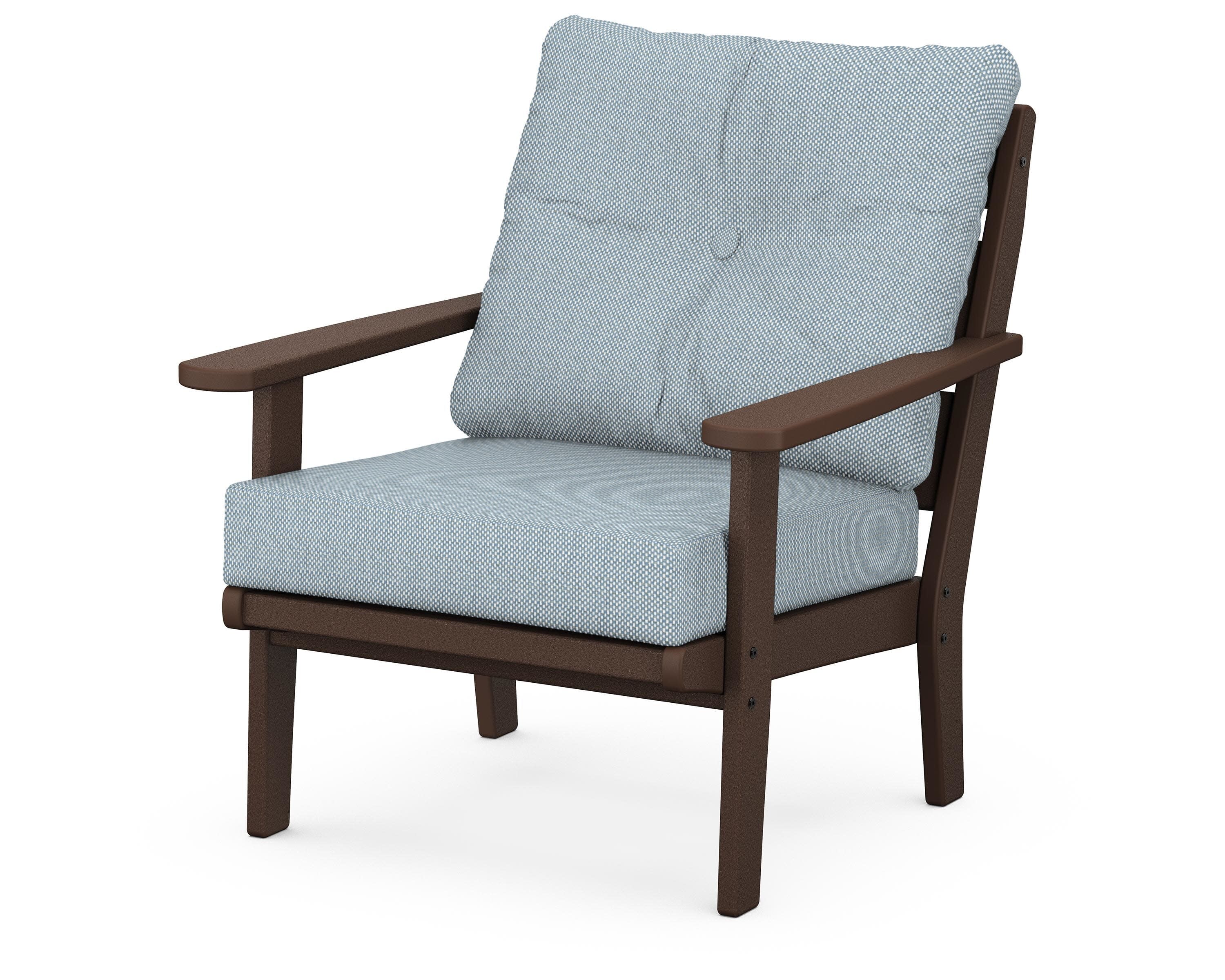 Lakeside Deep Seating Chair in Mahogany / Exhale Sky