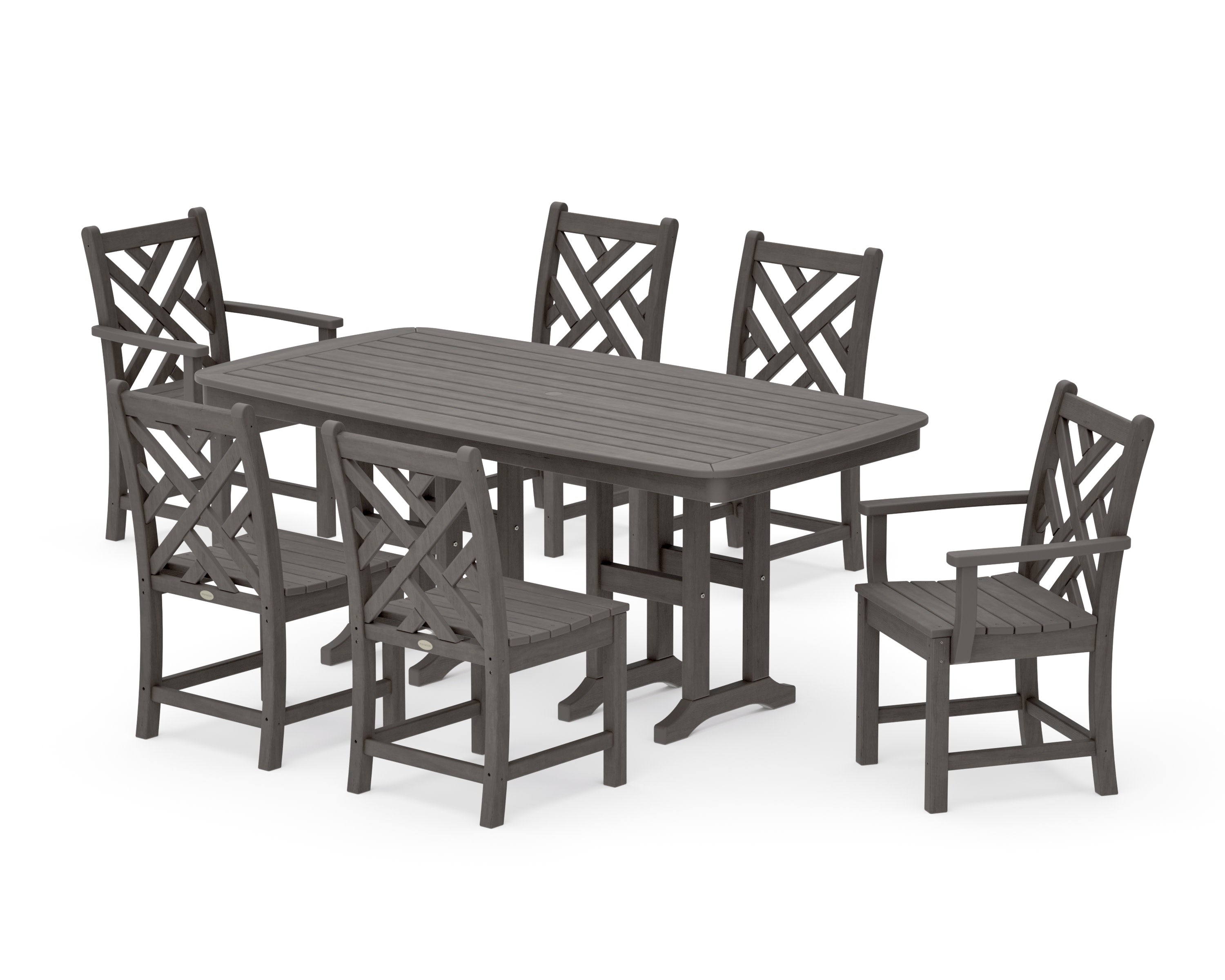 Chippendale 7-Piece Dining Set in Driftwood