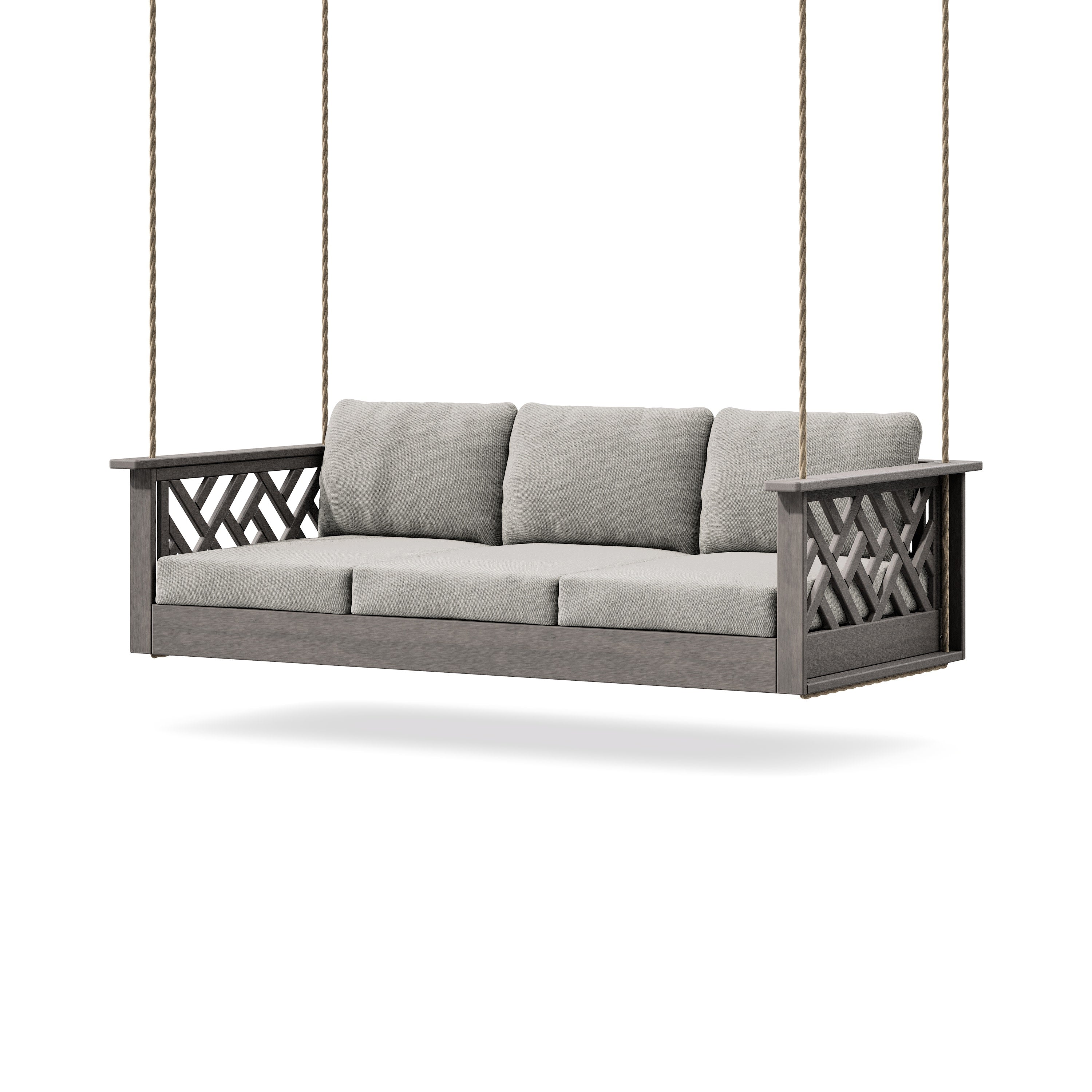 Chippendale Daybed Swing in Driftwood / Weathered Tweed