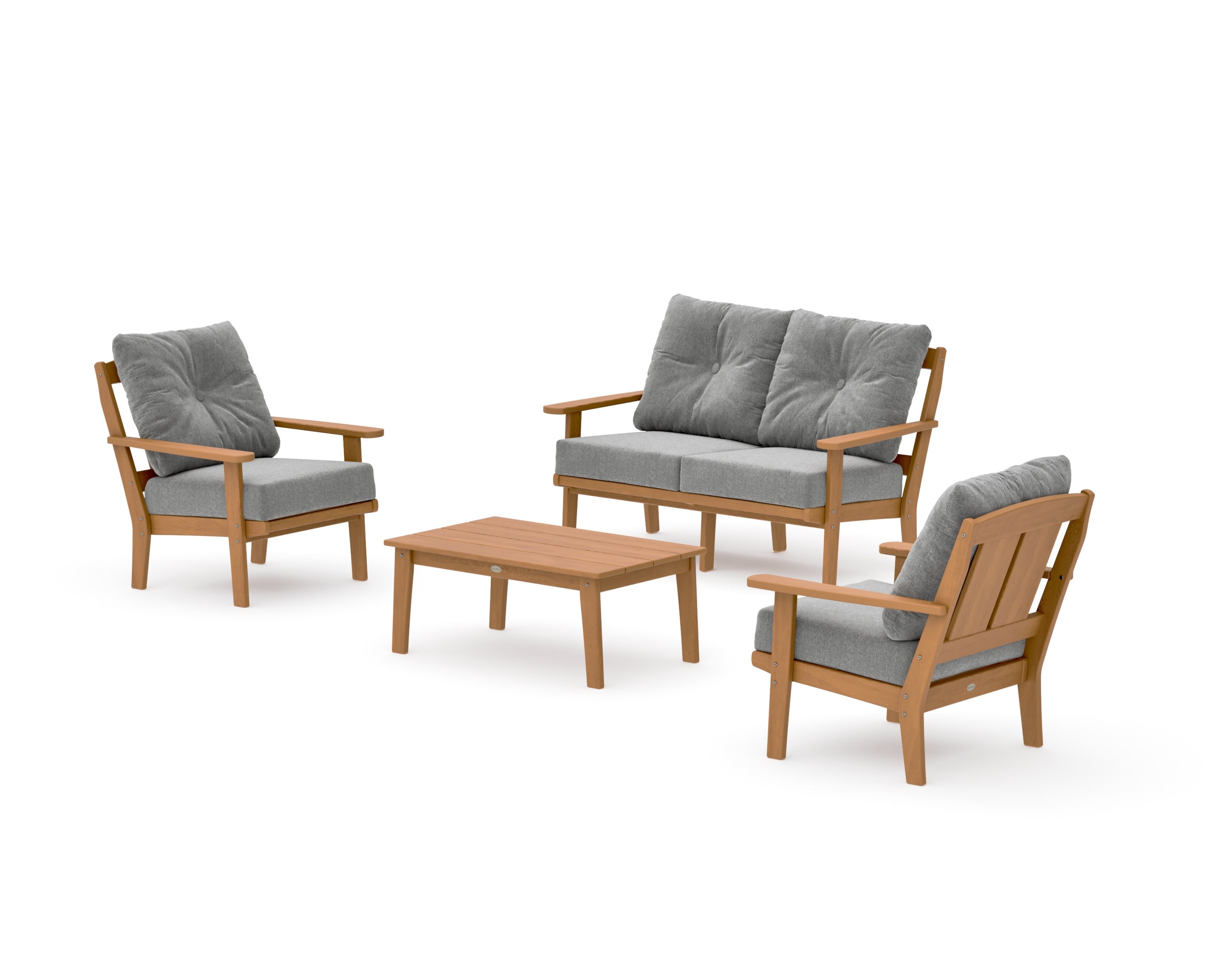 Mission 4-Piece Deep Seating Set with Loveseat in Natural / Grey Mist