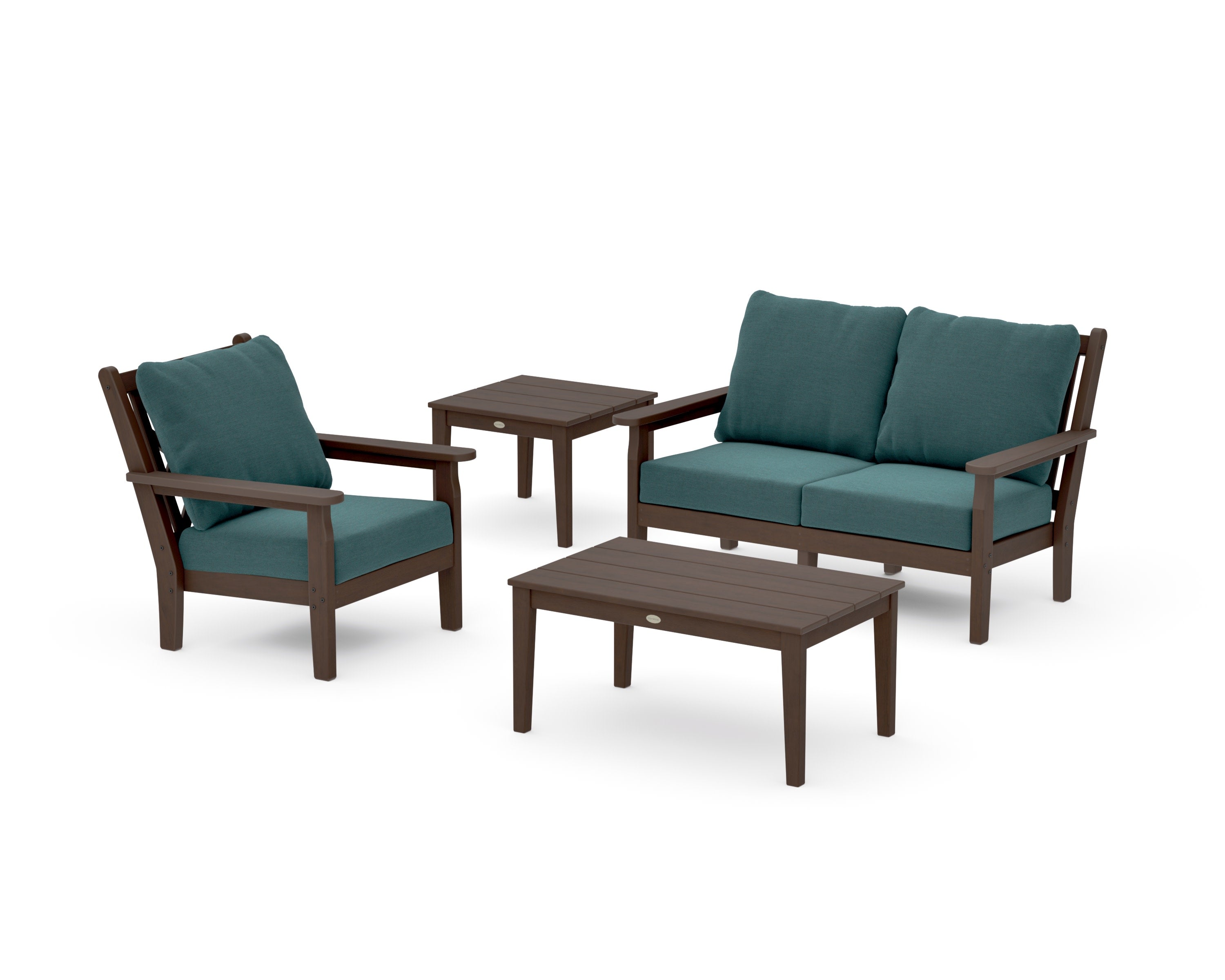Chippendale 4-Piece Deep Seating Set in Kona / Ocean Teal