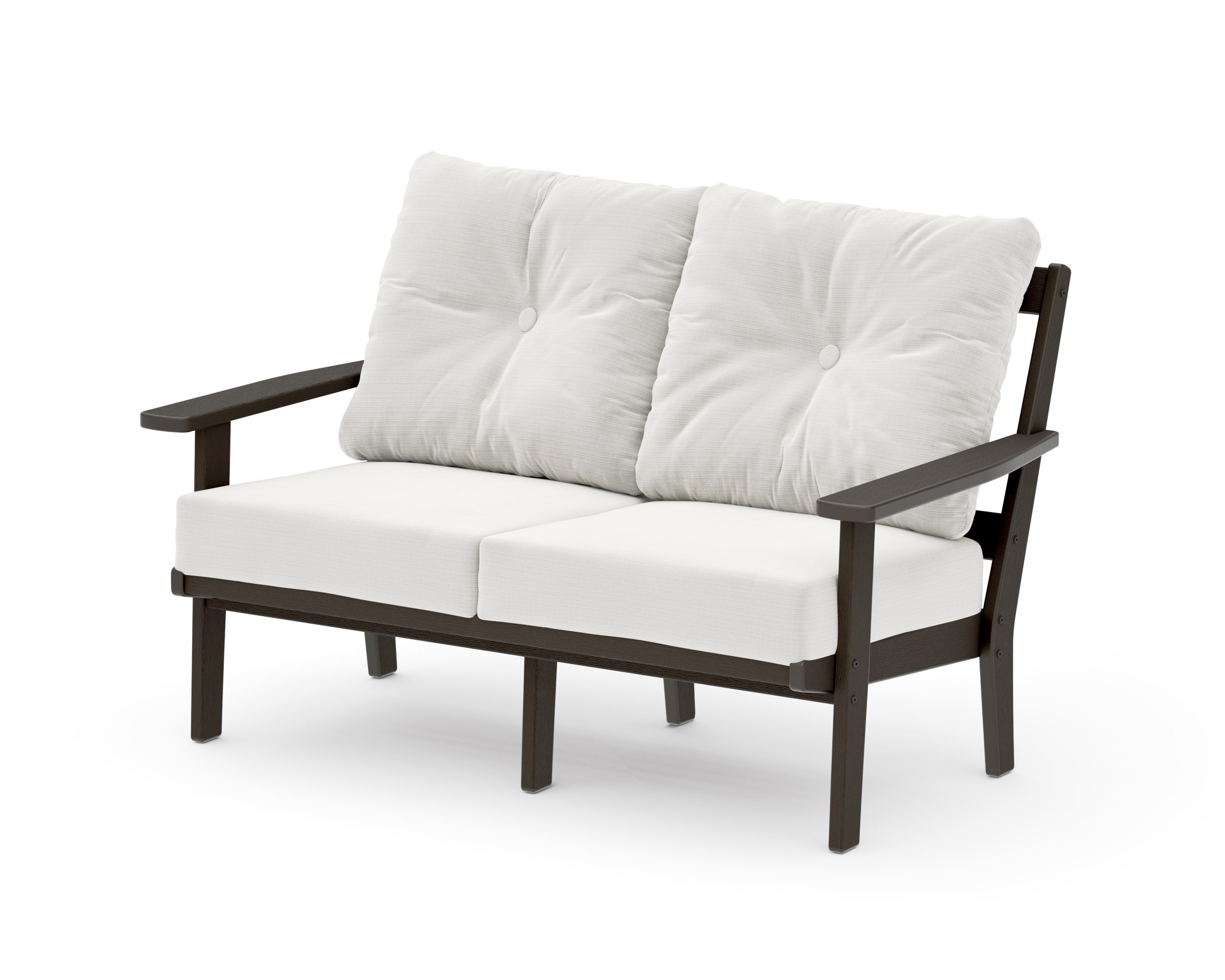 Oxford Deep SeatingLoveseat in Vintage Coffee / Natural Linen