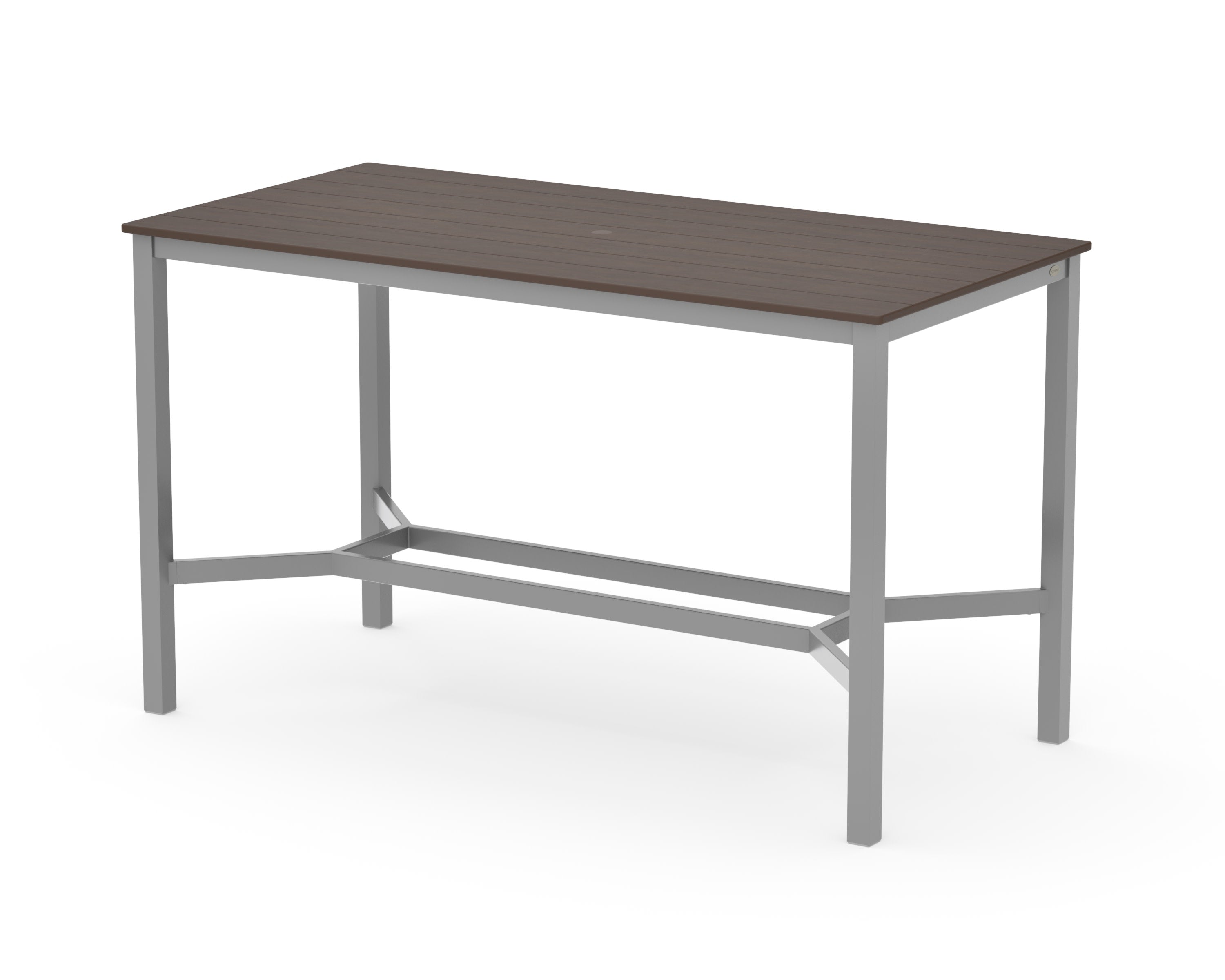 Main Street 36 x 72 Bar Table in Silver / Kona