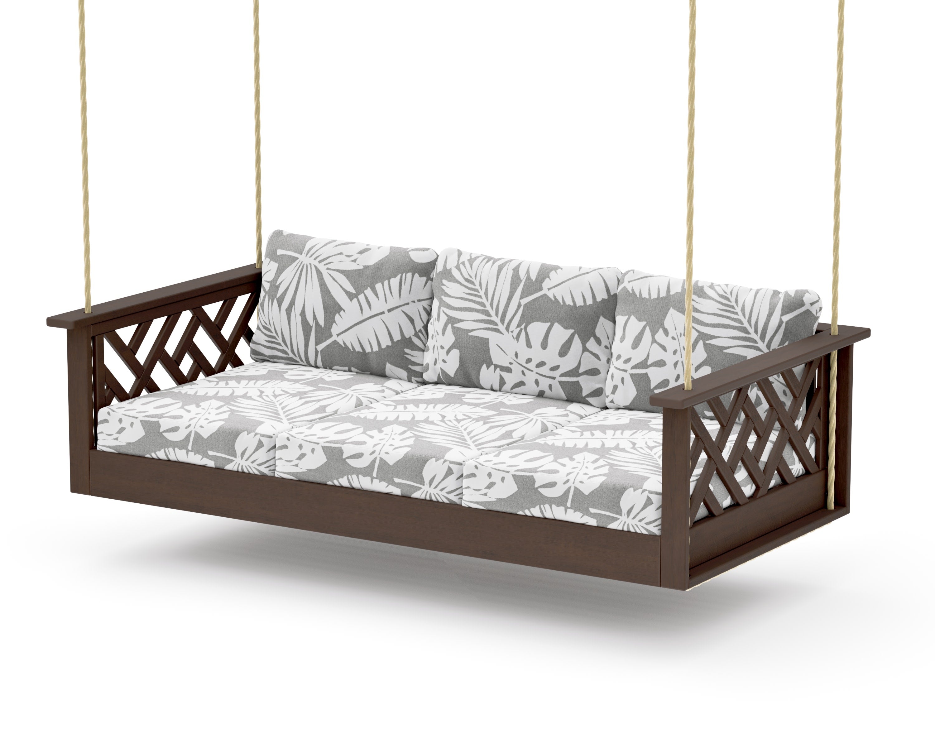 Chippendale Daybed Swing in Kona / Leaf Grey Mist