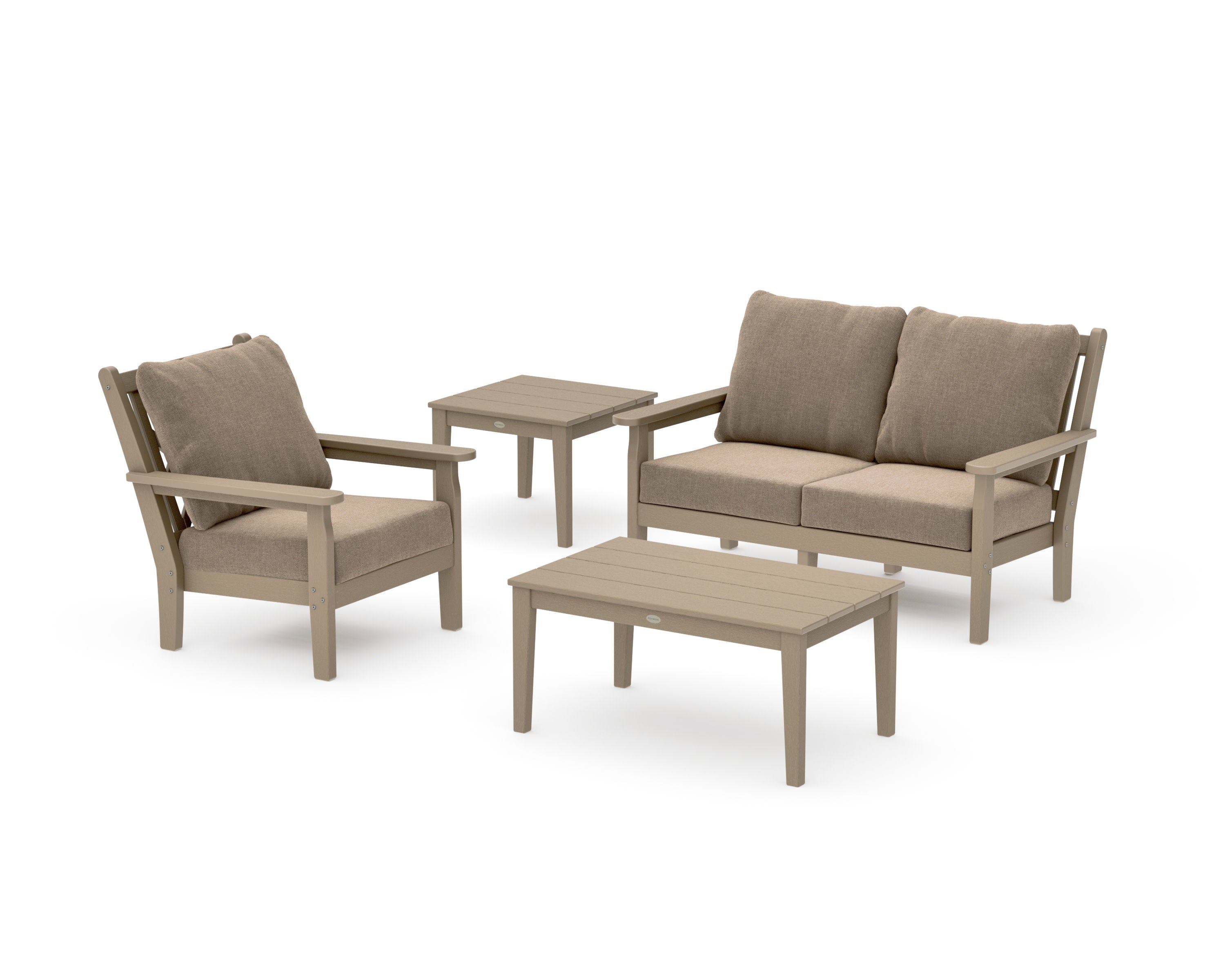 Chippendale 4-Piece Deep Seating Set in Vintage Sahara / Spiced Burlap