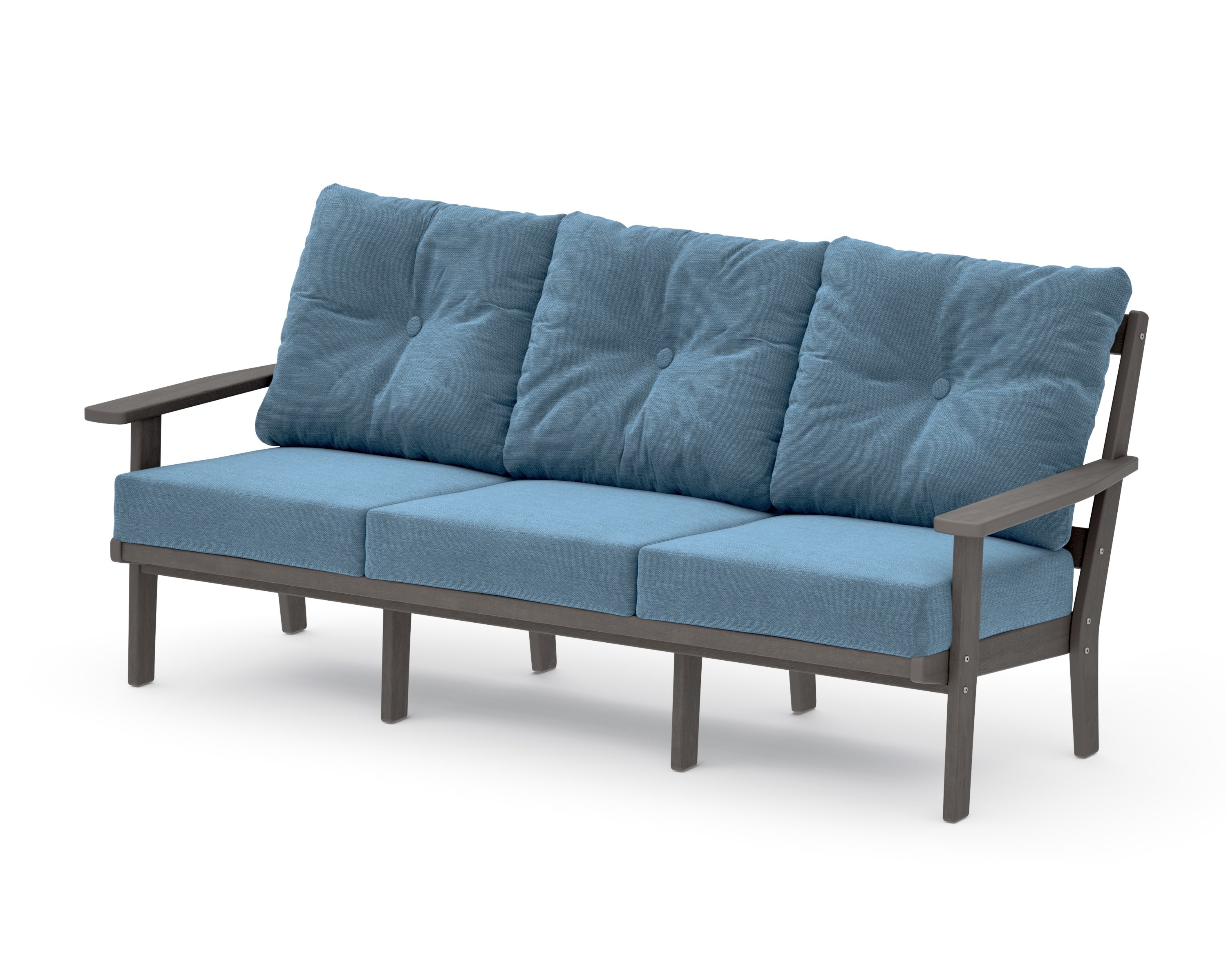 Oxford Deep Seating Sofa in Driftwood / Sky Blue