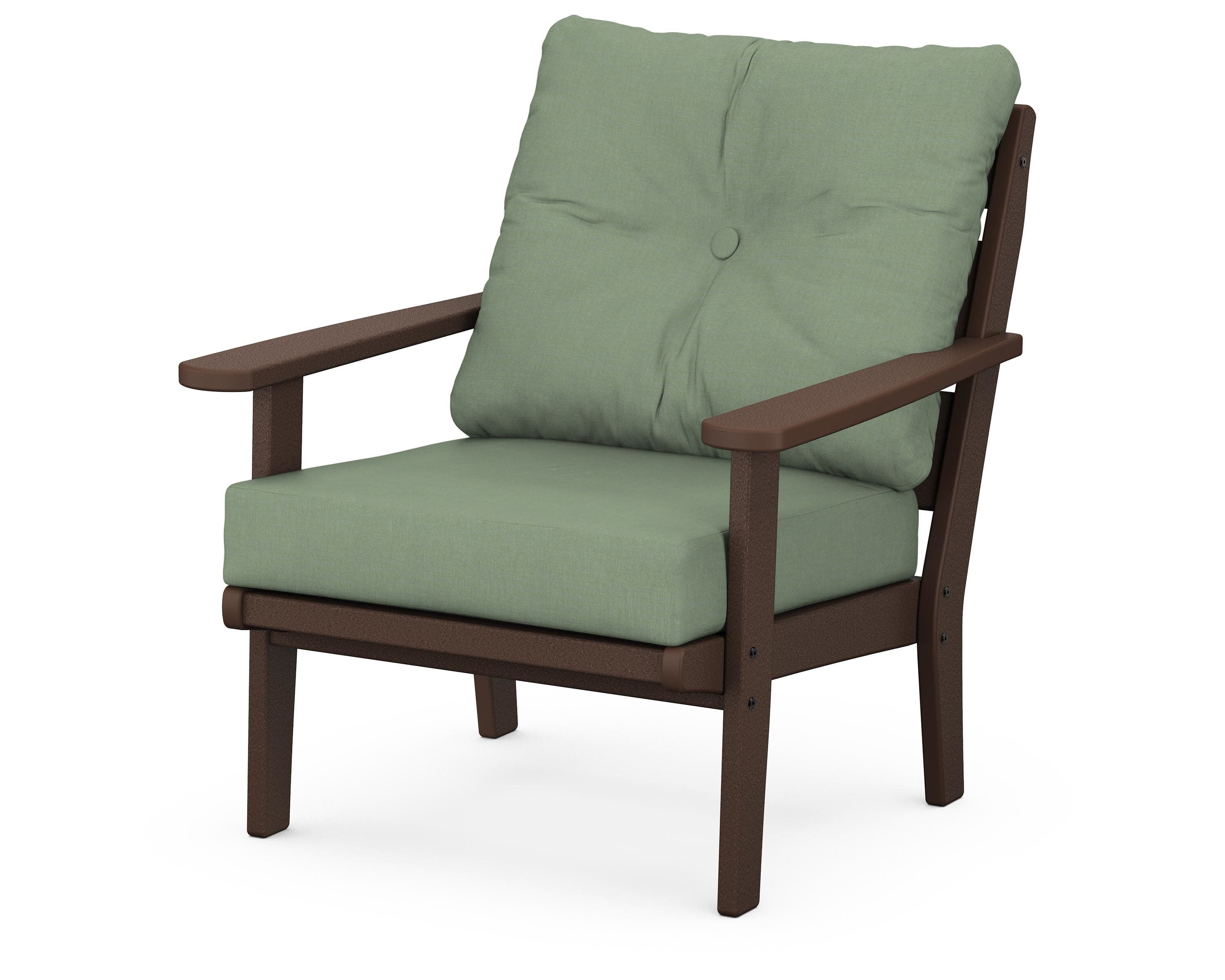 Lakeside Deep Seating Chair in Mahogany / Exhale Rainwashed