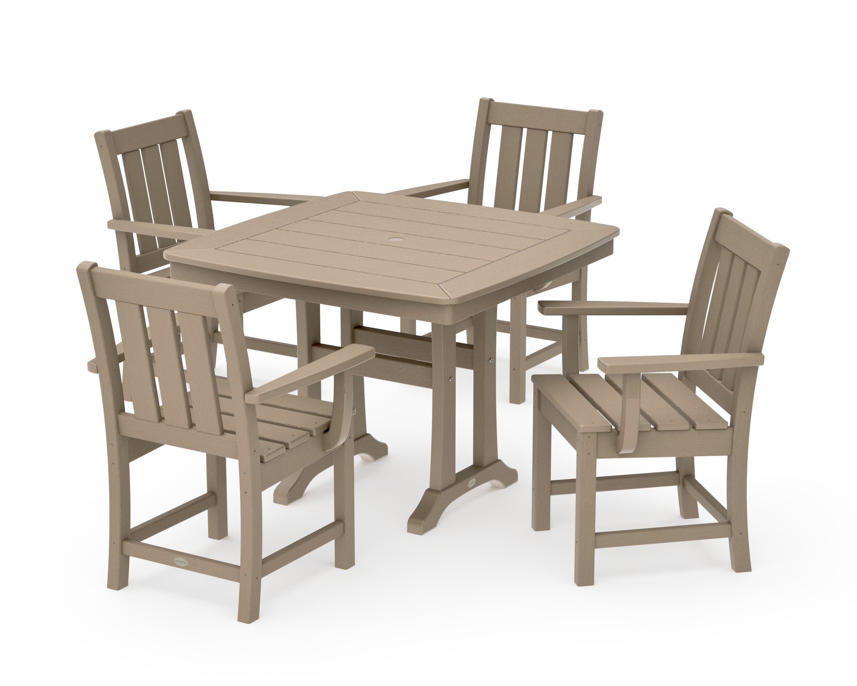 Oxford 5-Piece Dining Set with Trestle Legs in Vintage Sahara