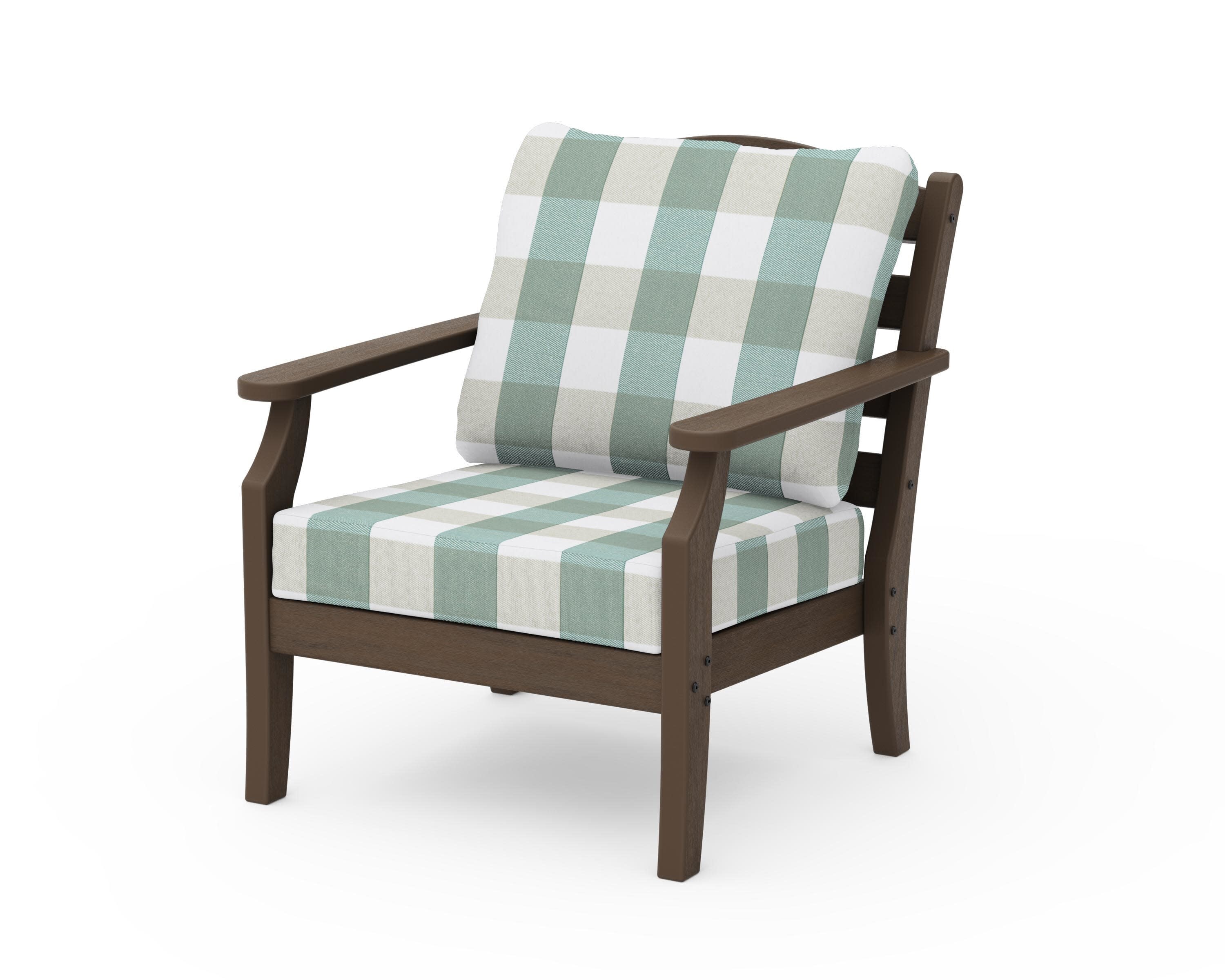 Savannah Deep Seating Chair in Kona / Buffalo Plaid Glacier Spa