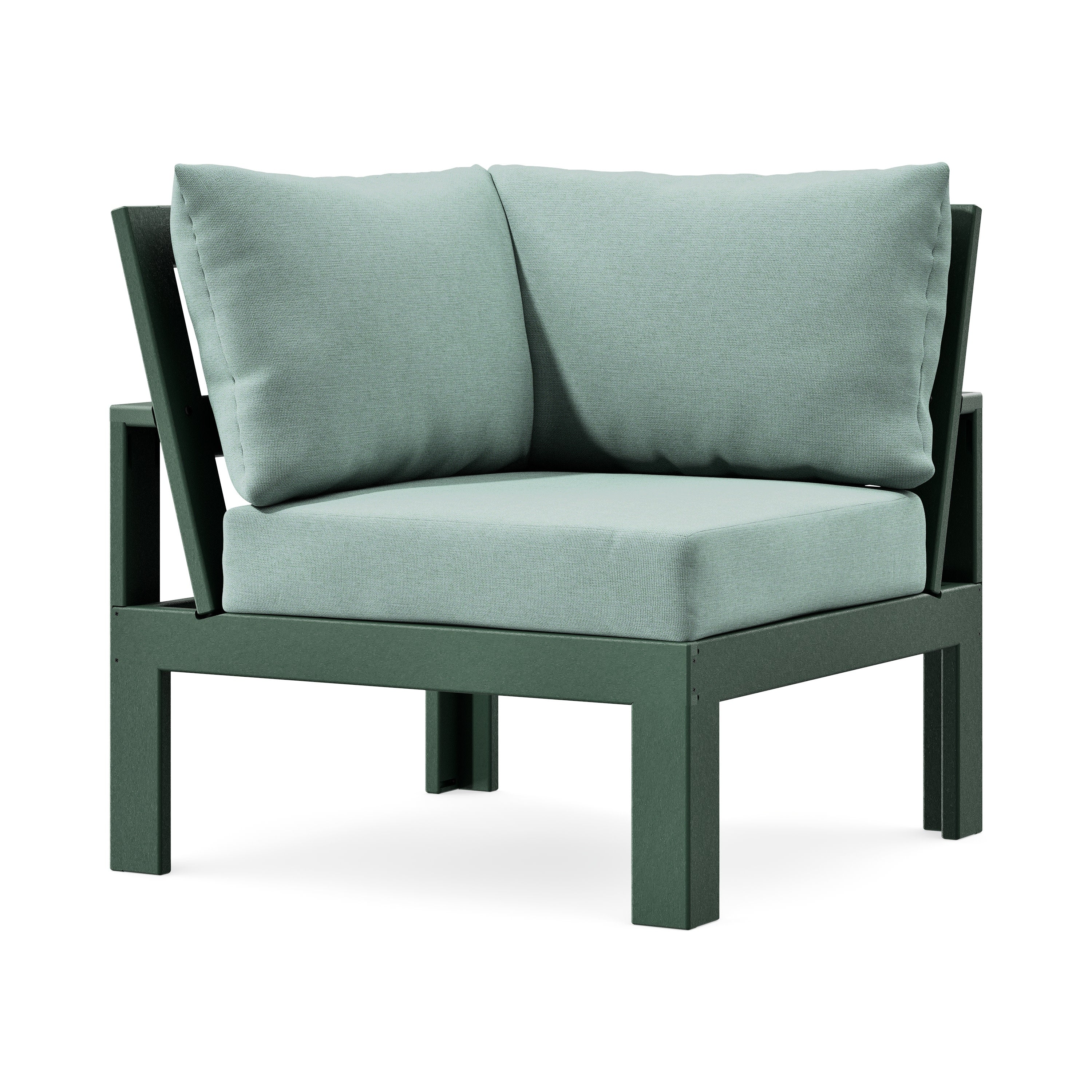 Modular Corner Chair in Green / Glacier Spa
