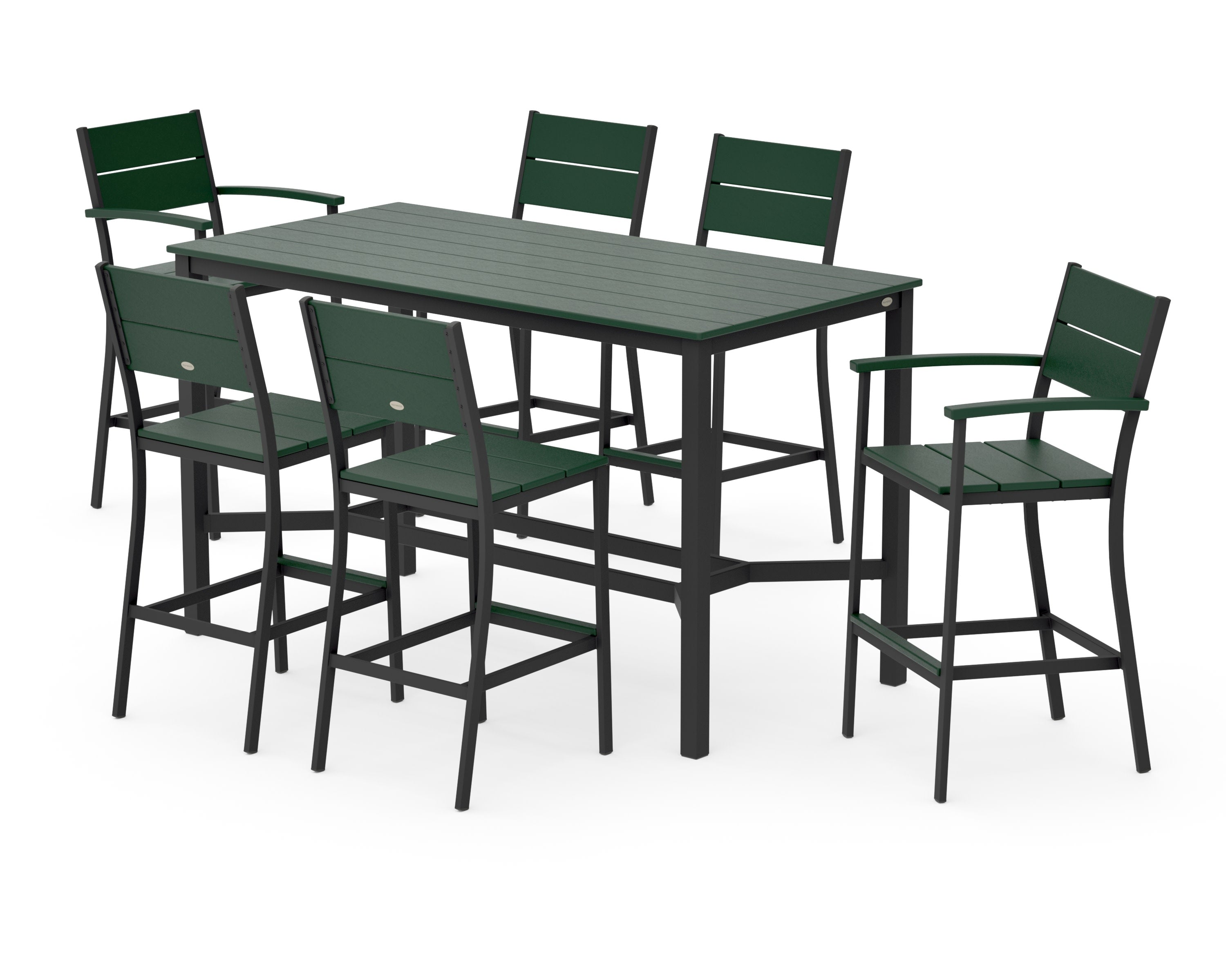 Main Street 7-Piece Bar Set in Black / Green