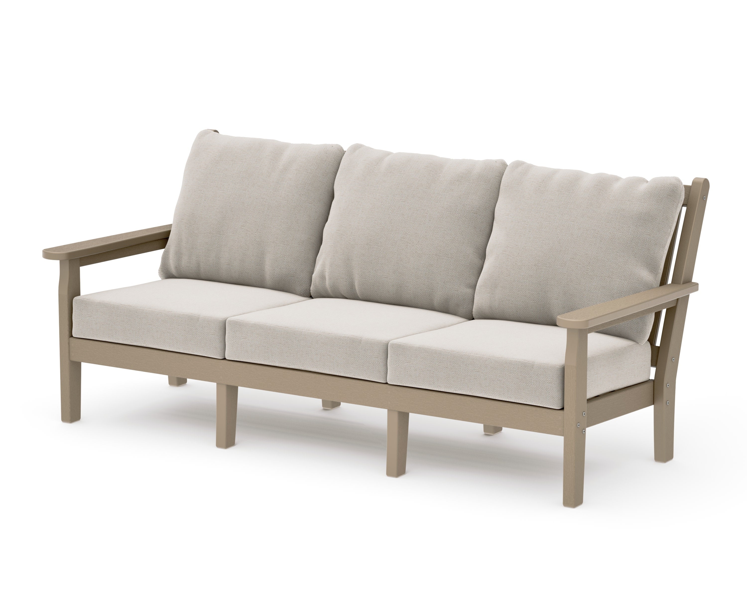 Chippendale Deep Seating Sofa in Vintage Sahara / Dune Burlap