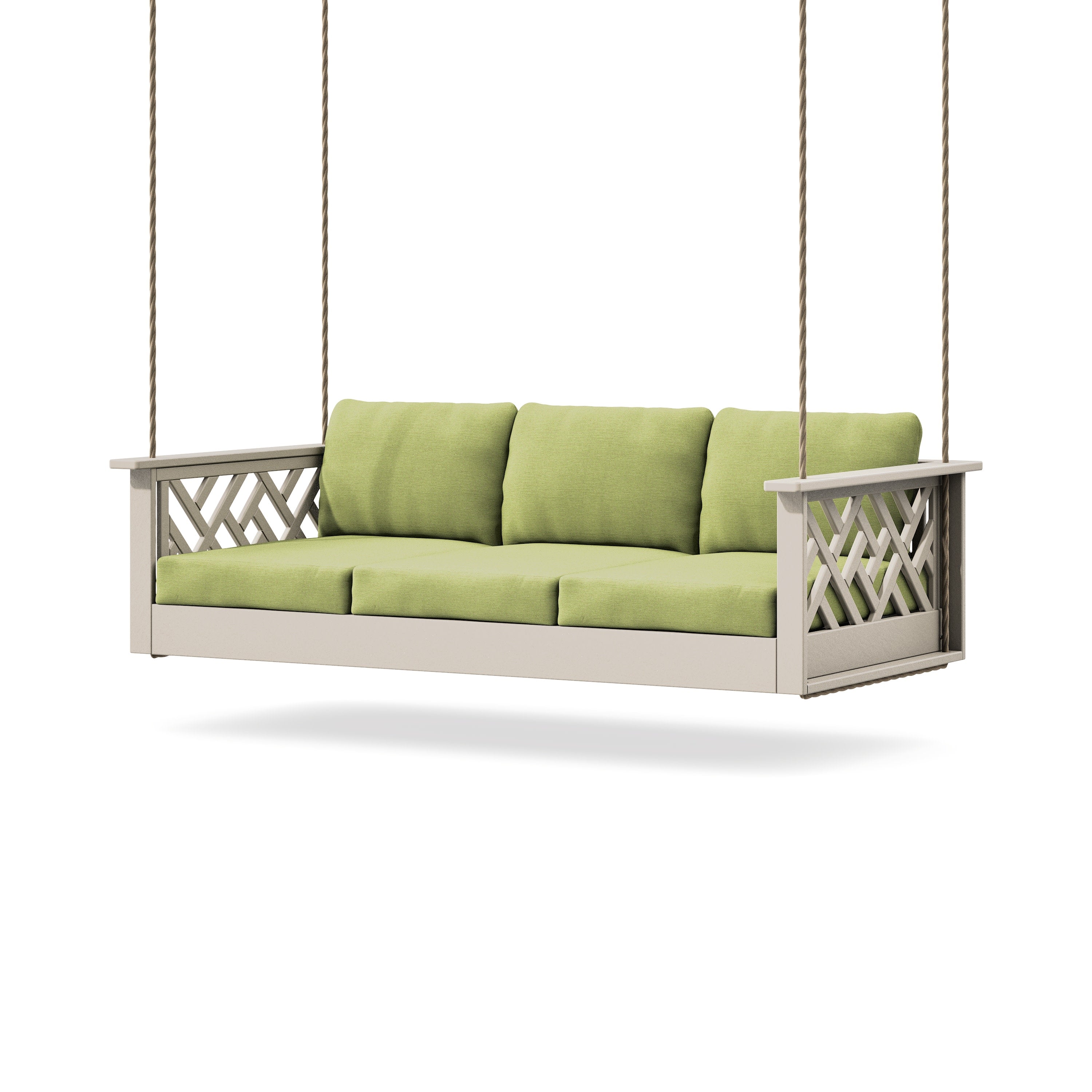 Chippendale Daybed Swing in Sand / Chartreuse Boucle
