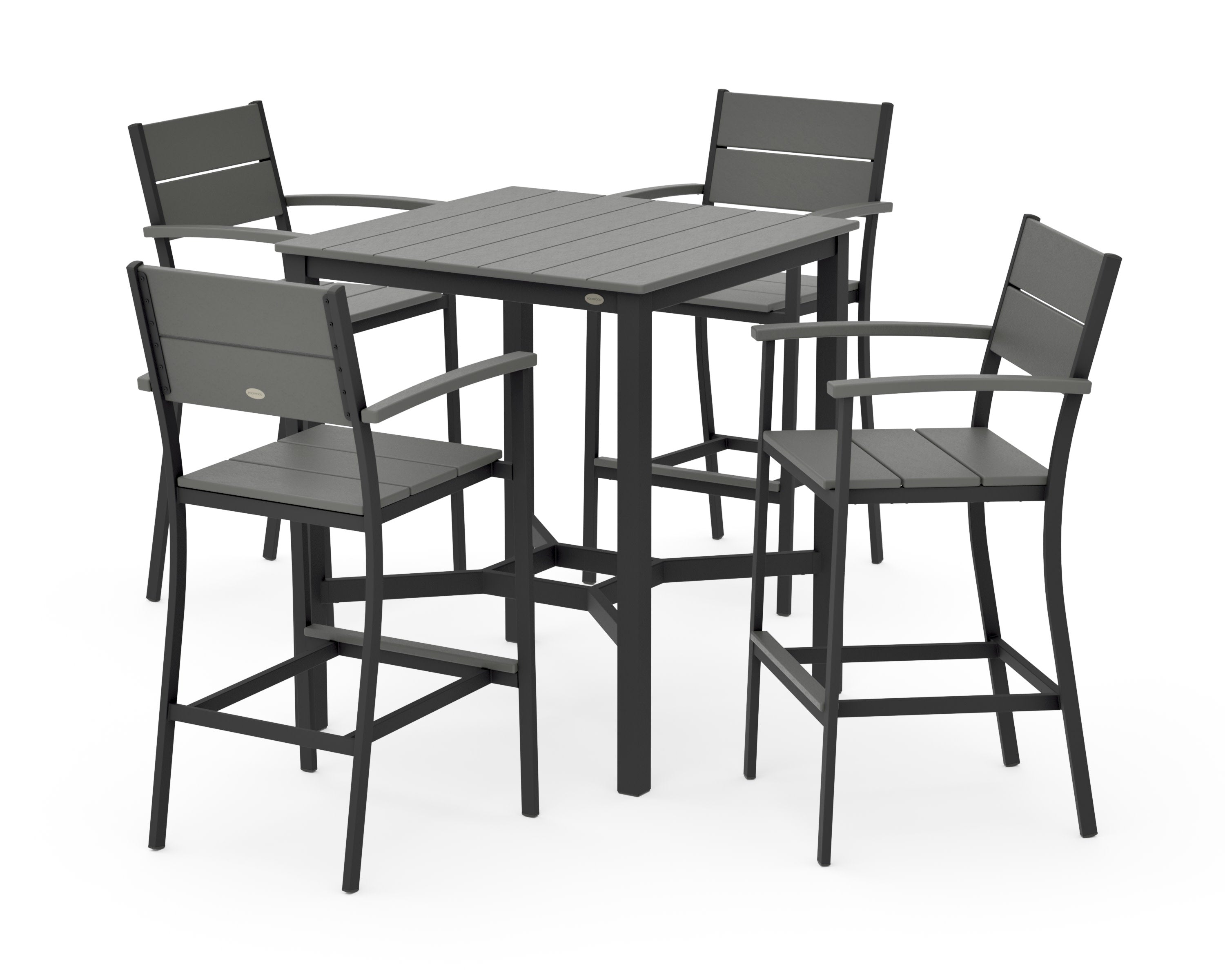 Main Street 5-Piece Bar Set in Black / Slate Grey