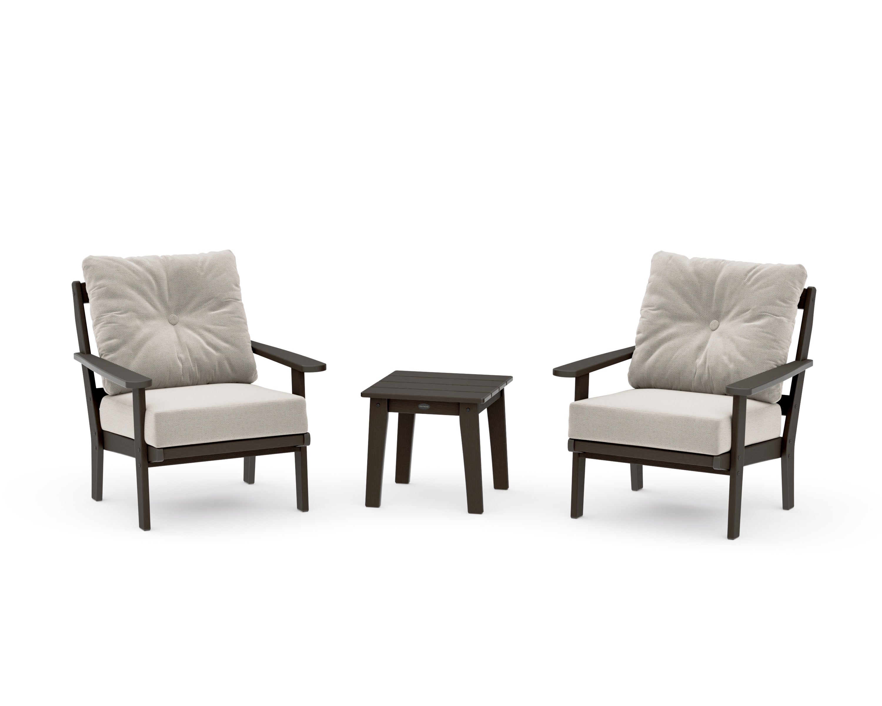 Mission 3-Piece Deep Seating Set in Vintage Coffee / Dune Burlap
