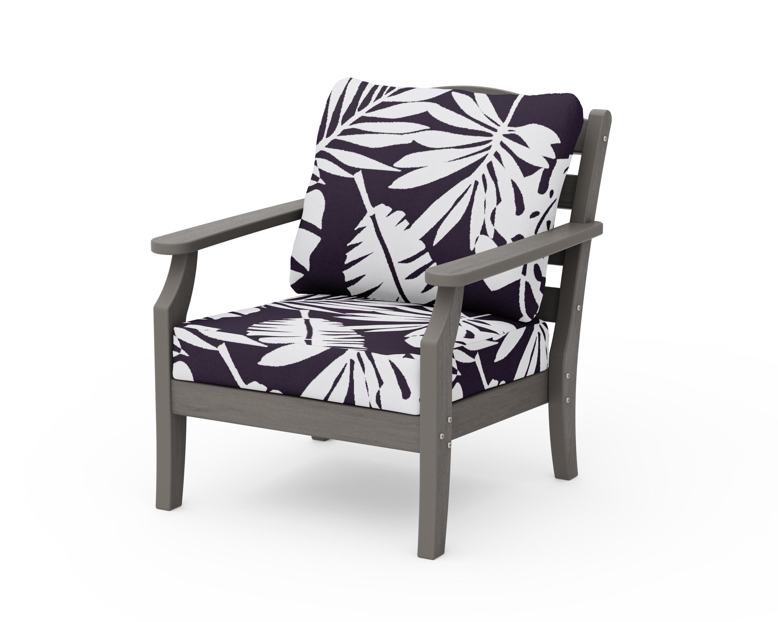 Savannah Deep Seating Chair in Driftwood / Leaf Navy