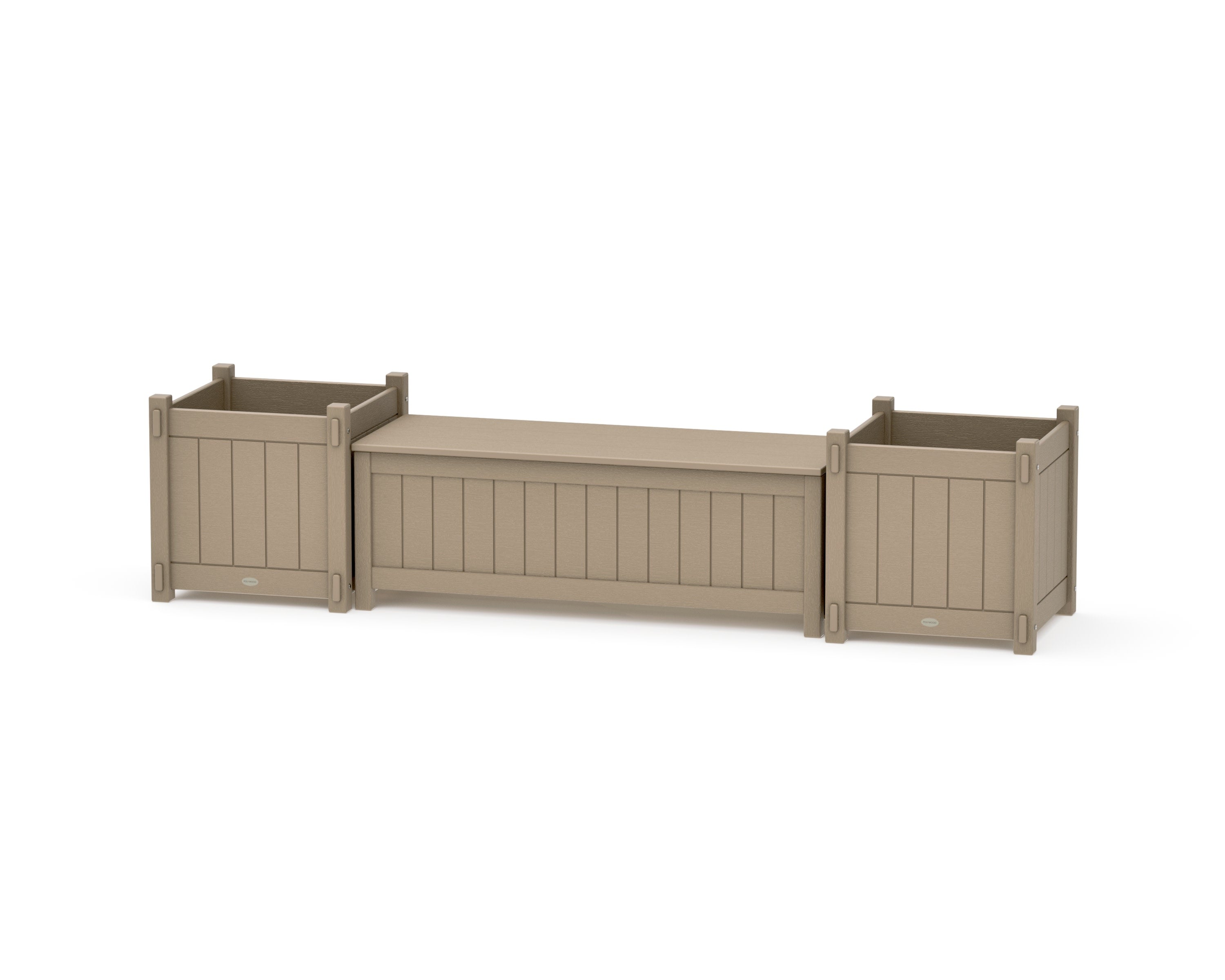 48" Vineyard Straight Planter Storage Bench Set- Large in Vintage Sahara