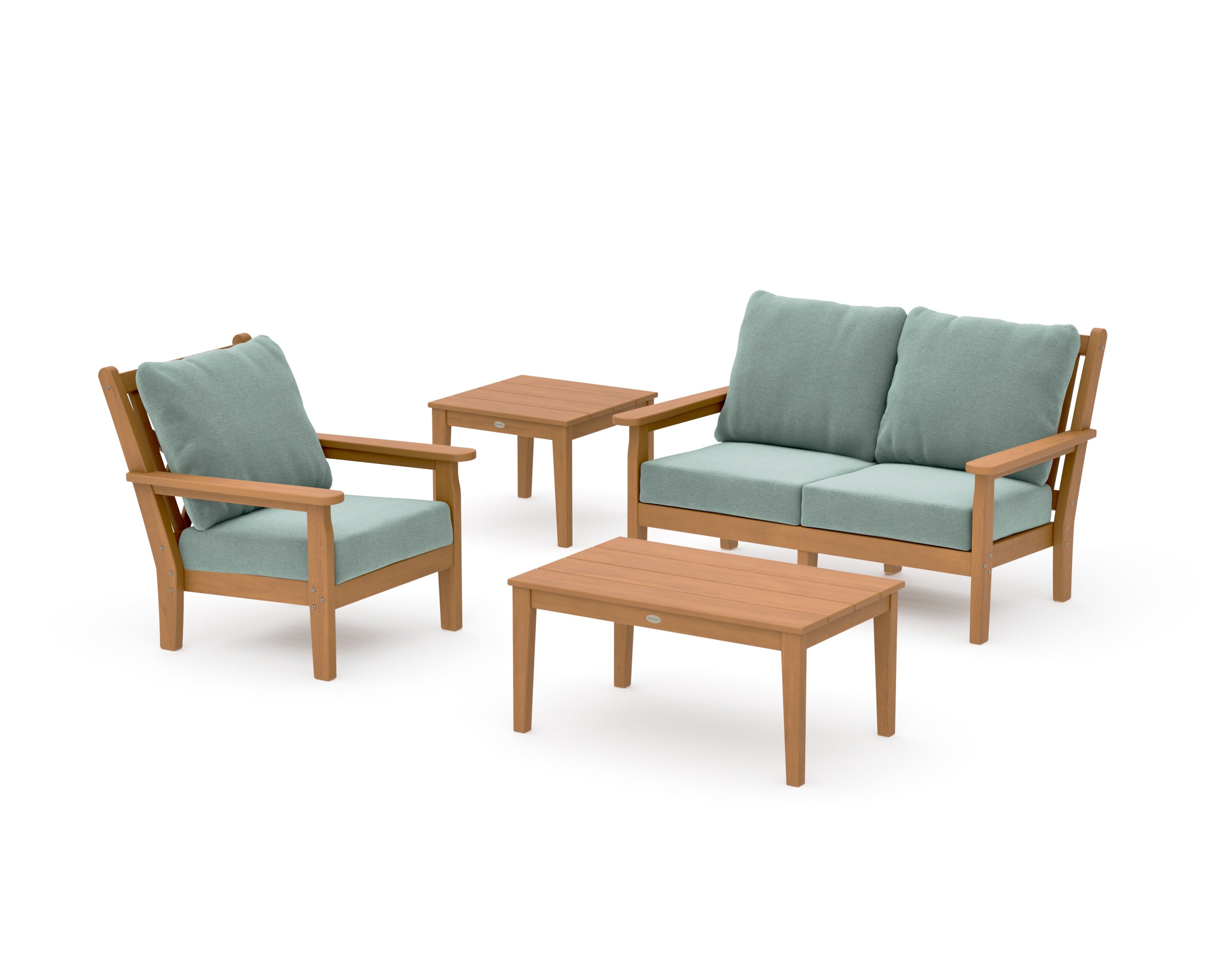 Chippendale 4-Piece Deep Seating Set in Natural / Glacier Spa