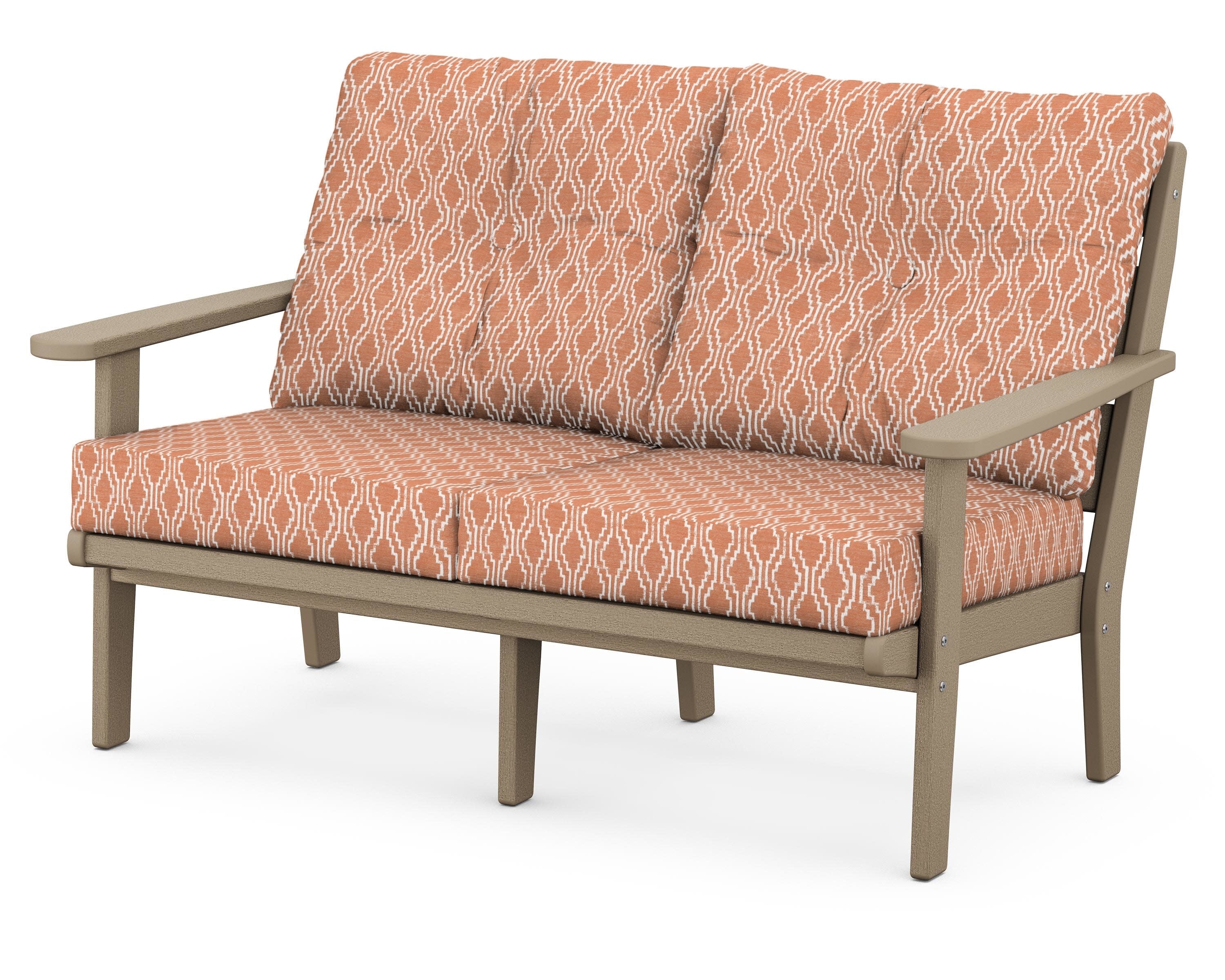 Lakeside Deep Seating Loveseat in Vintage Sahara / Solve Clay