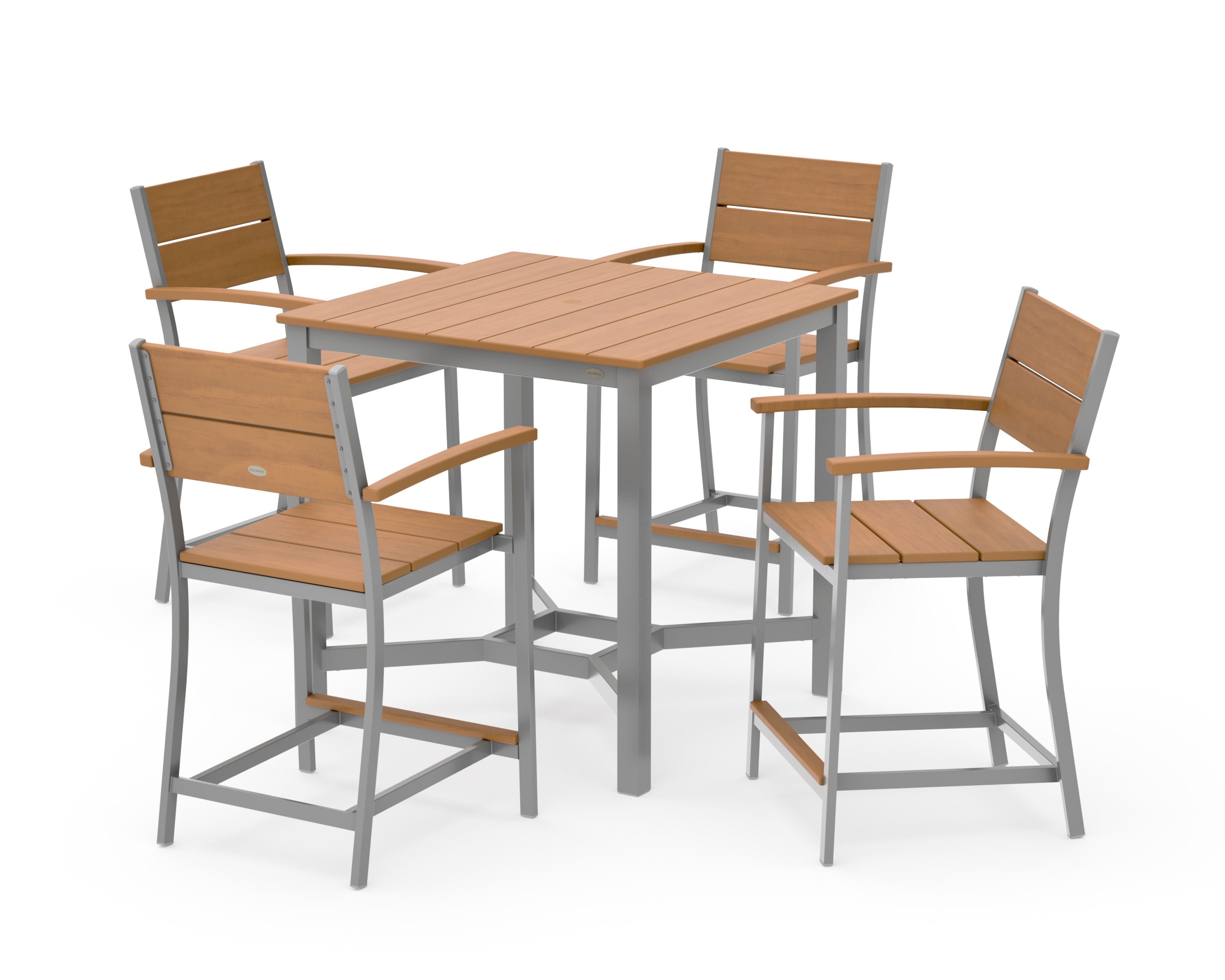 Main Street 5-Piece Counter Set in Silver / Natural
