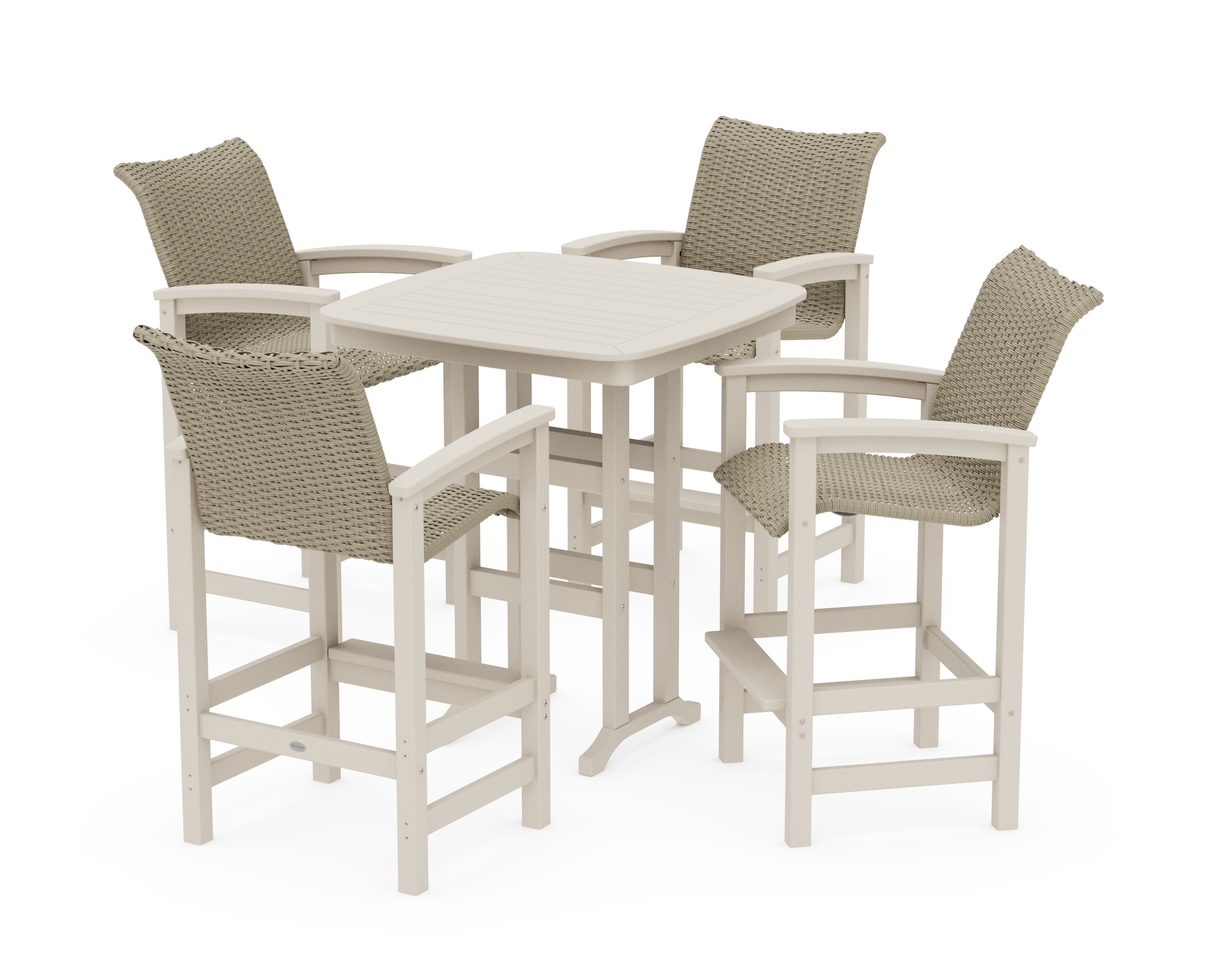 Coastal Woven 5-Piece Bar Set in Sand / Dune Grass