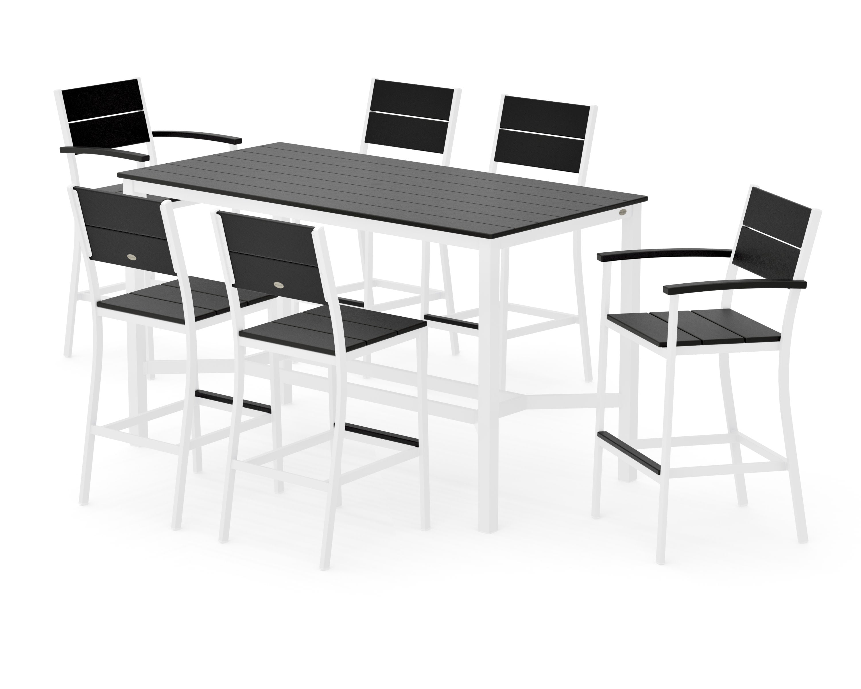 Main Street 7-Piece Bar Set in White / Black