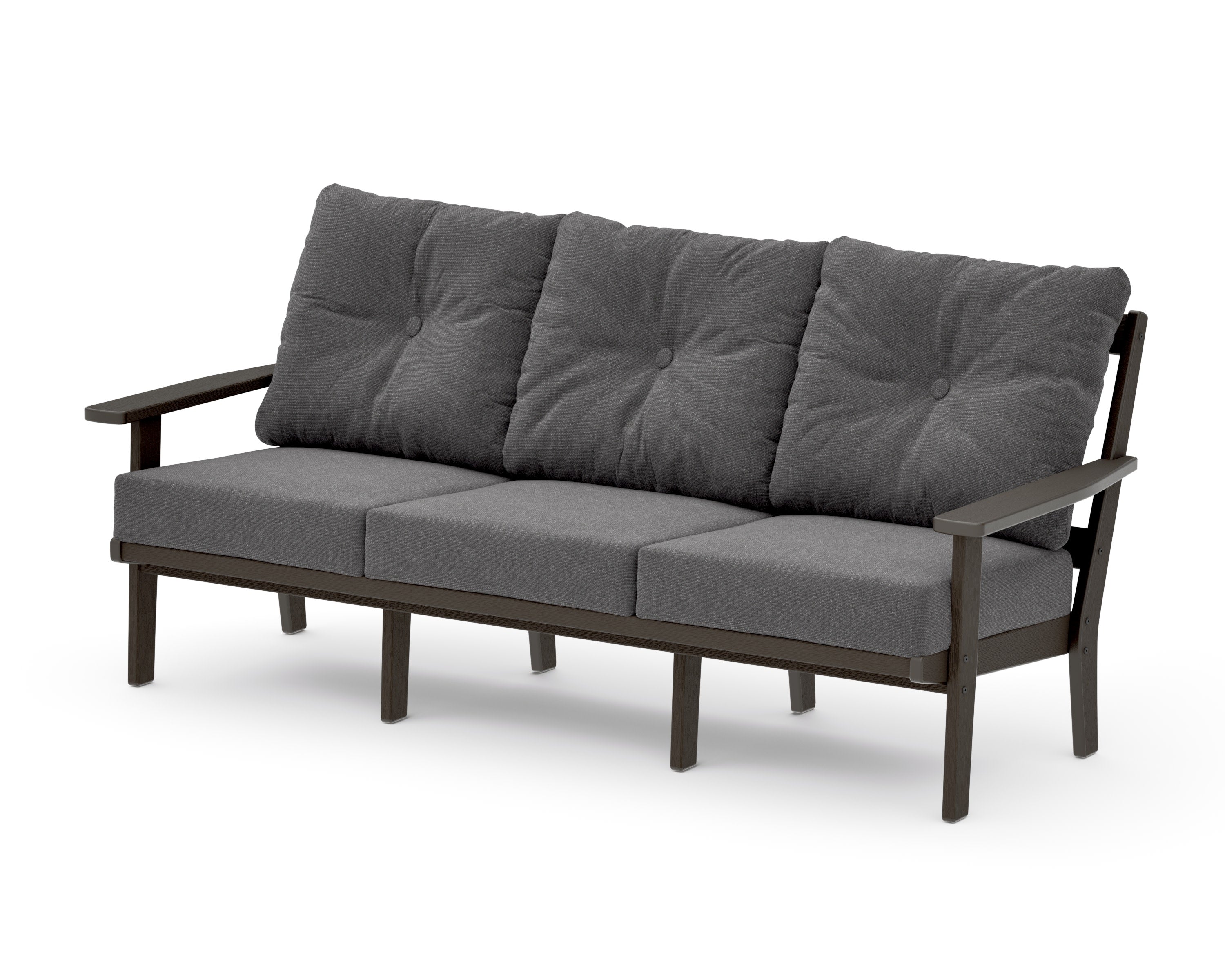 Oxford Deep Seating Sofa in Vintage Coffee / Ash Charcoal