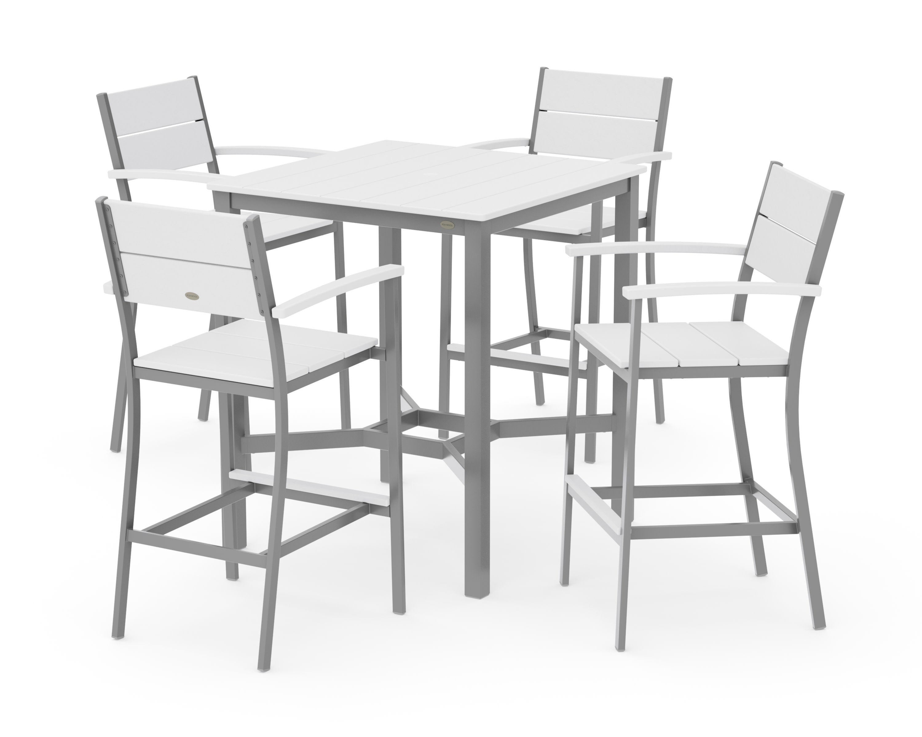 Main Street 5-Piece Bar Set in Silver / White