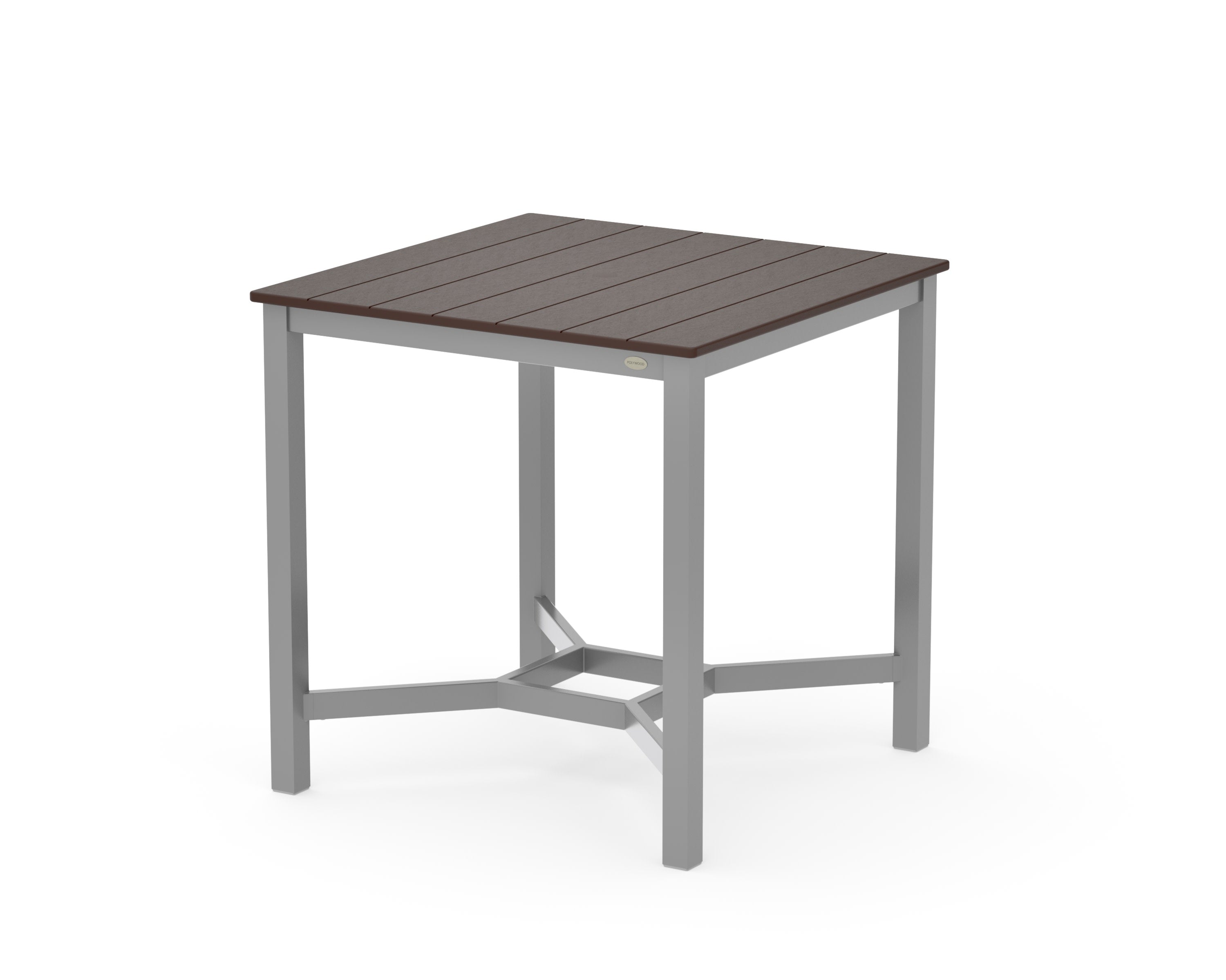 Main Street 36 x 36 Counter Table in Silver / Mahogany