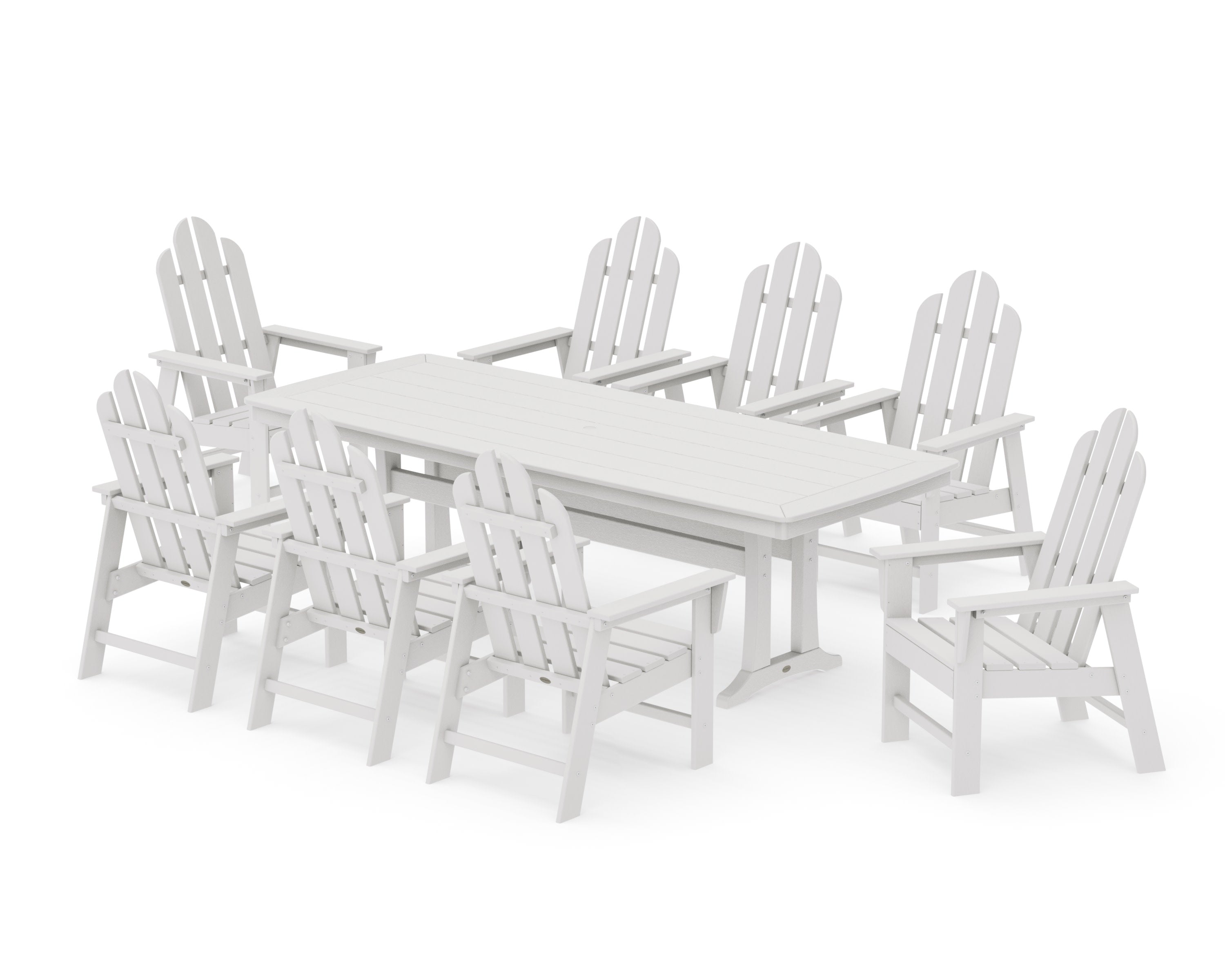 Long Island 9-Piece Dining Set with Trestle Legs in Vintage White