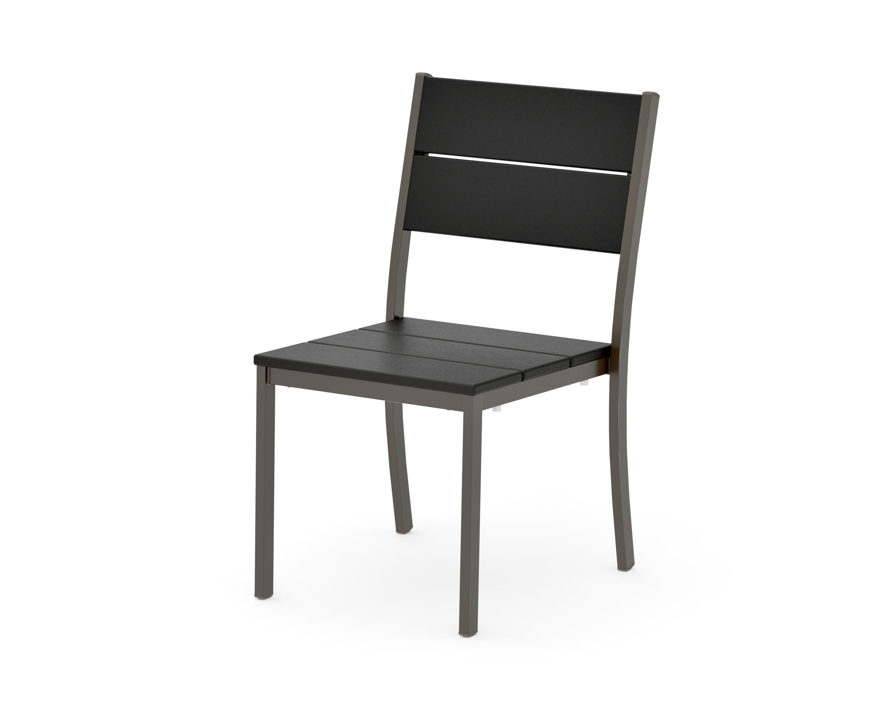 Main Street Stacking Dining Side Chair in Bronze / Black