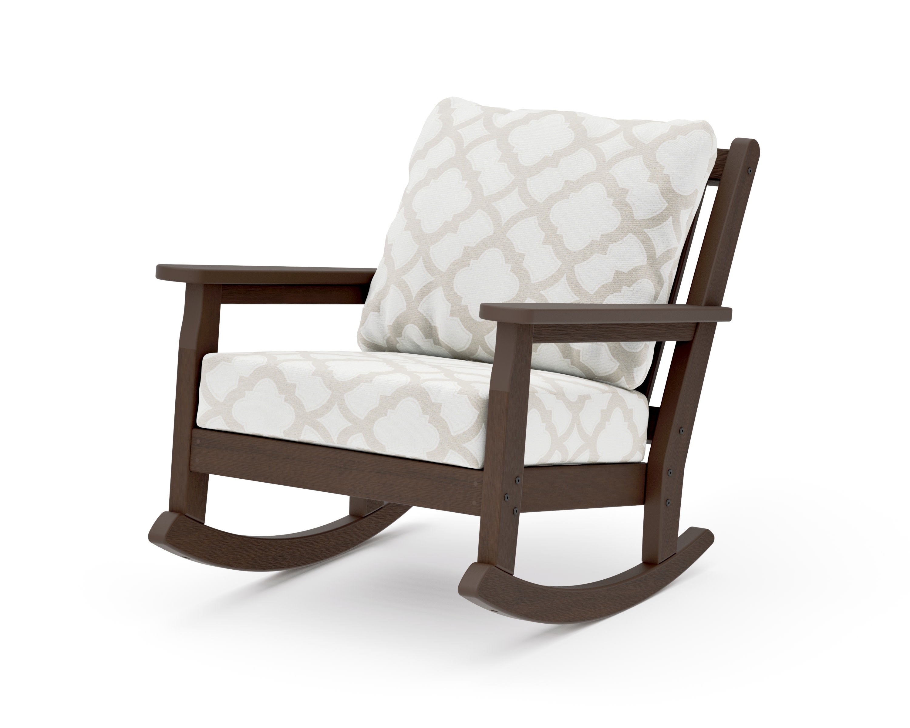 Chippendale Deep Seating Rocking Chair in Kona / Trellis Dune Burlap