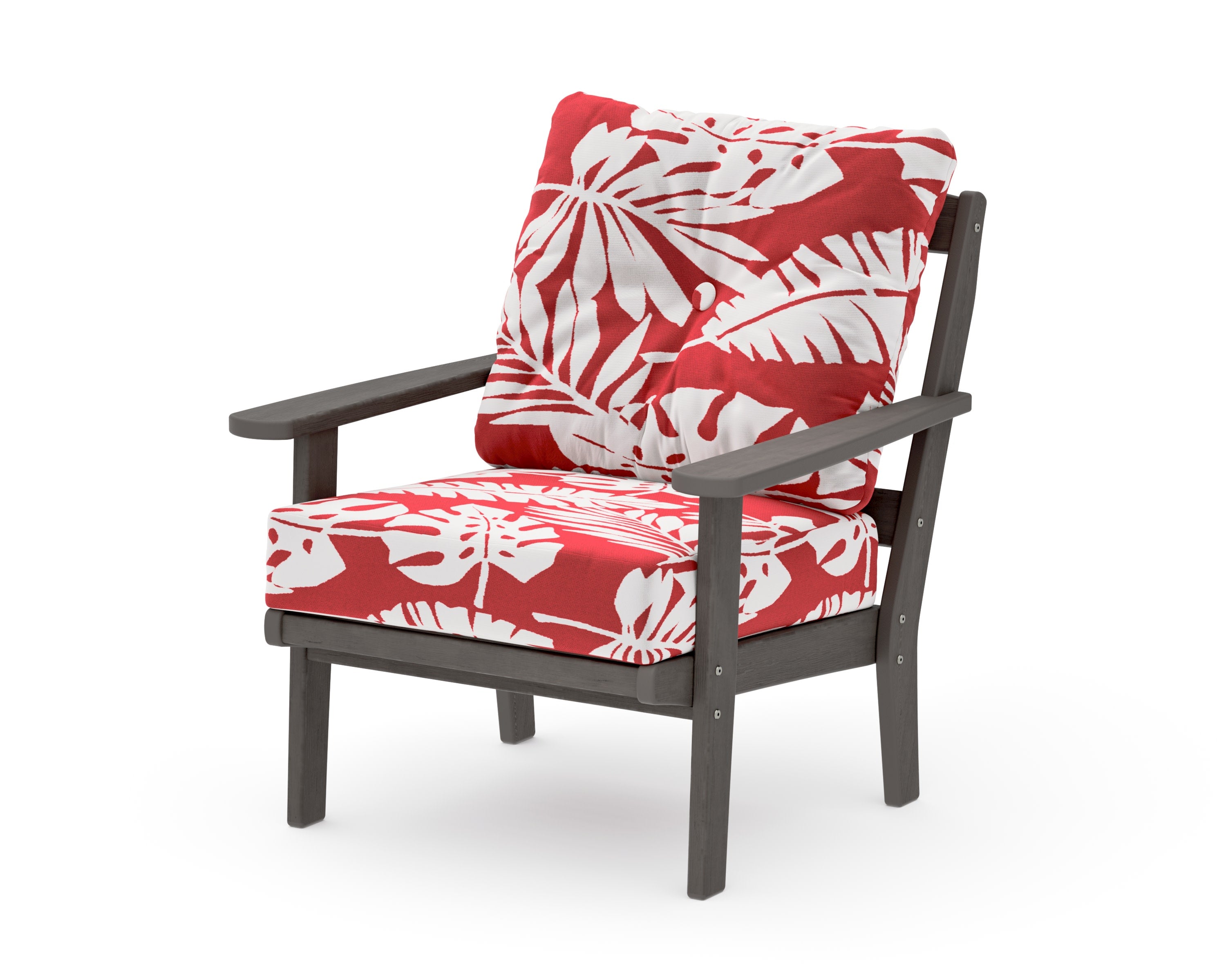 Mission Deep Seating Chair in Driftwood / Leaf Crimson