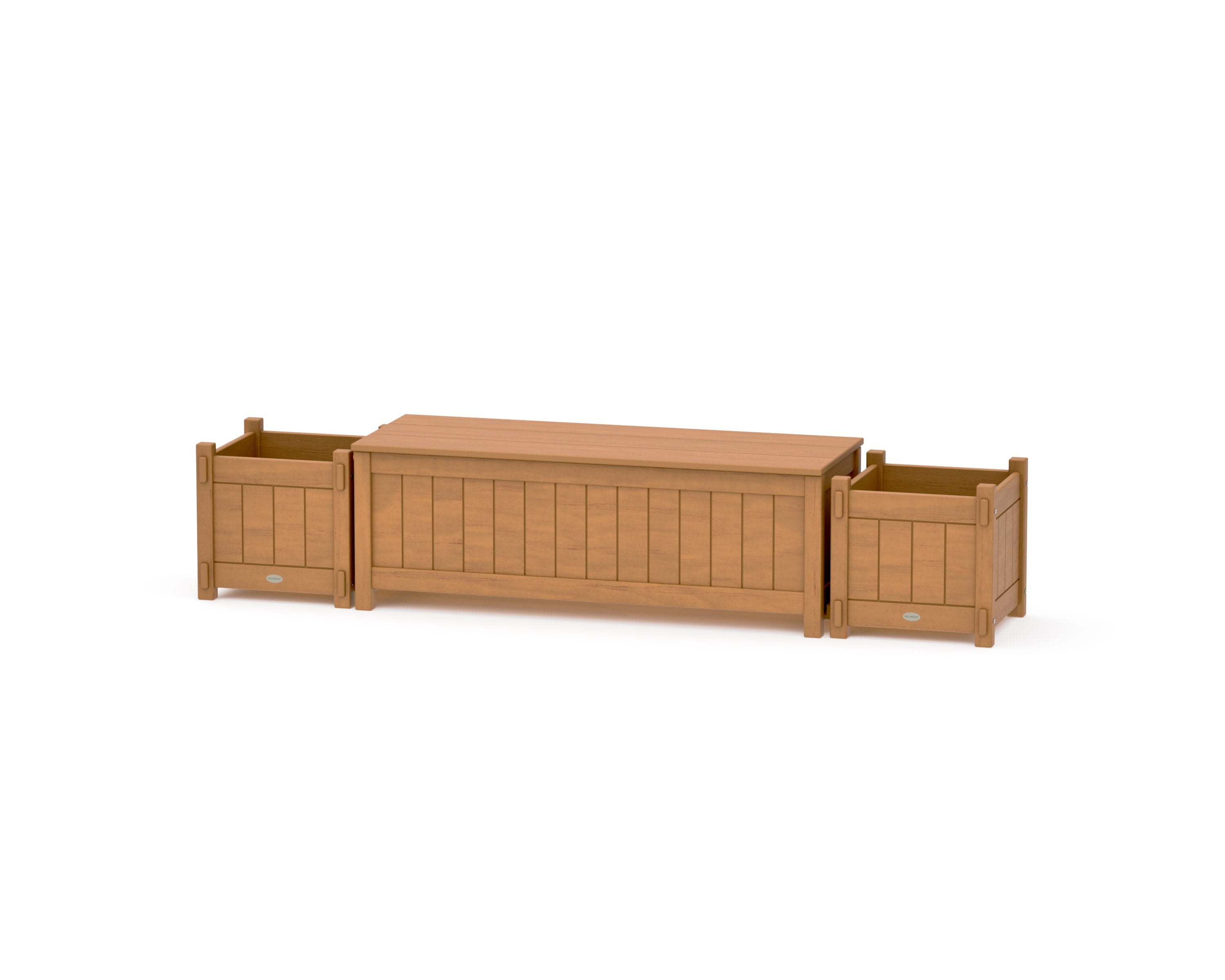48" Vineyard Straight Planter Storage Bench Set in Natural