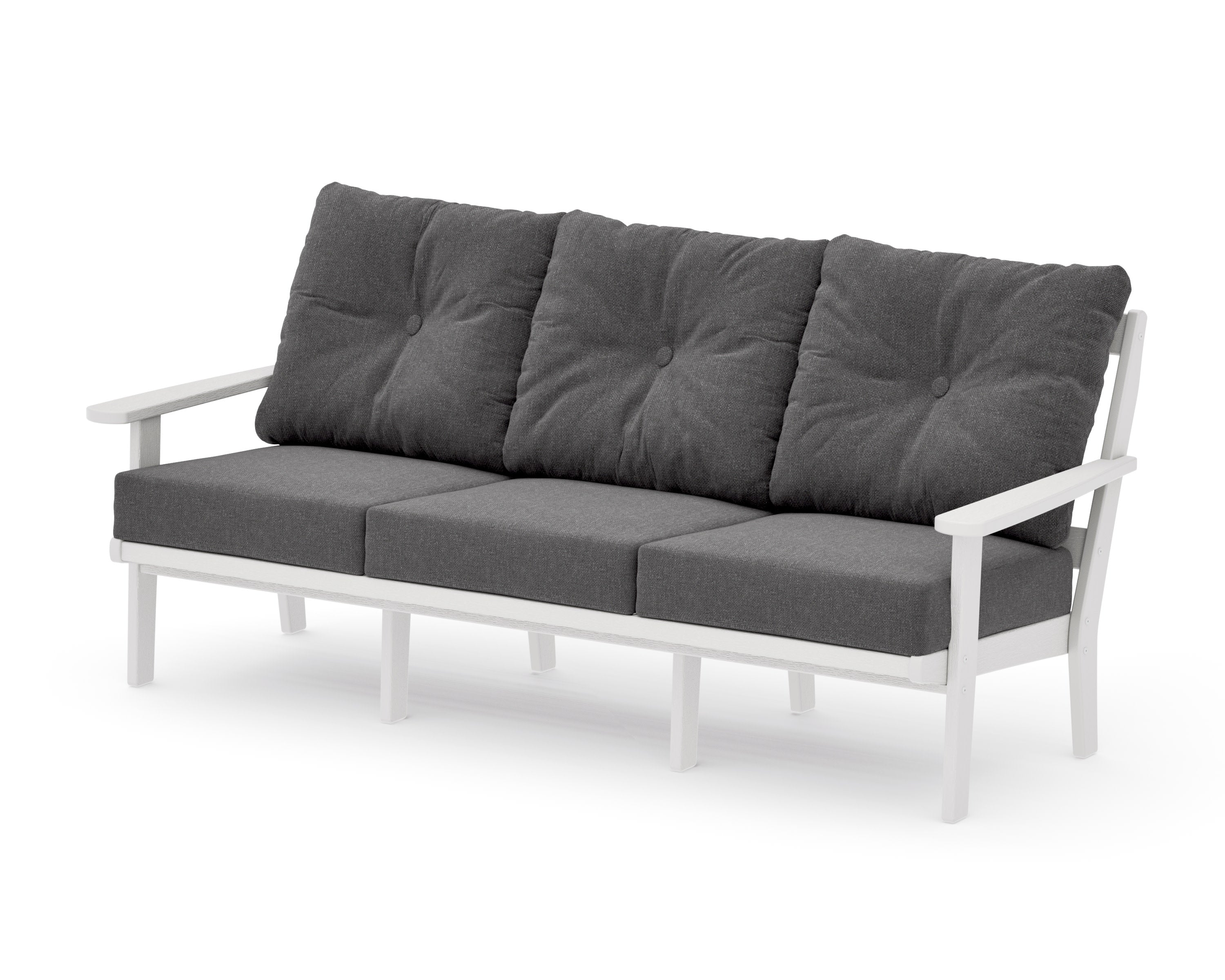 Mission Deep Seating Sofa in Vintage White / Ash Charcoal
