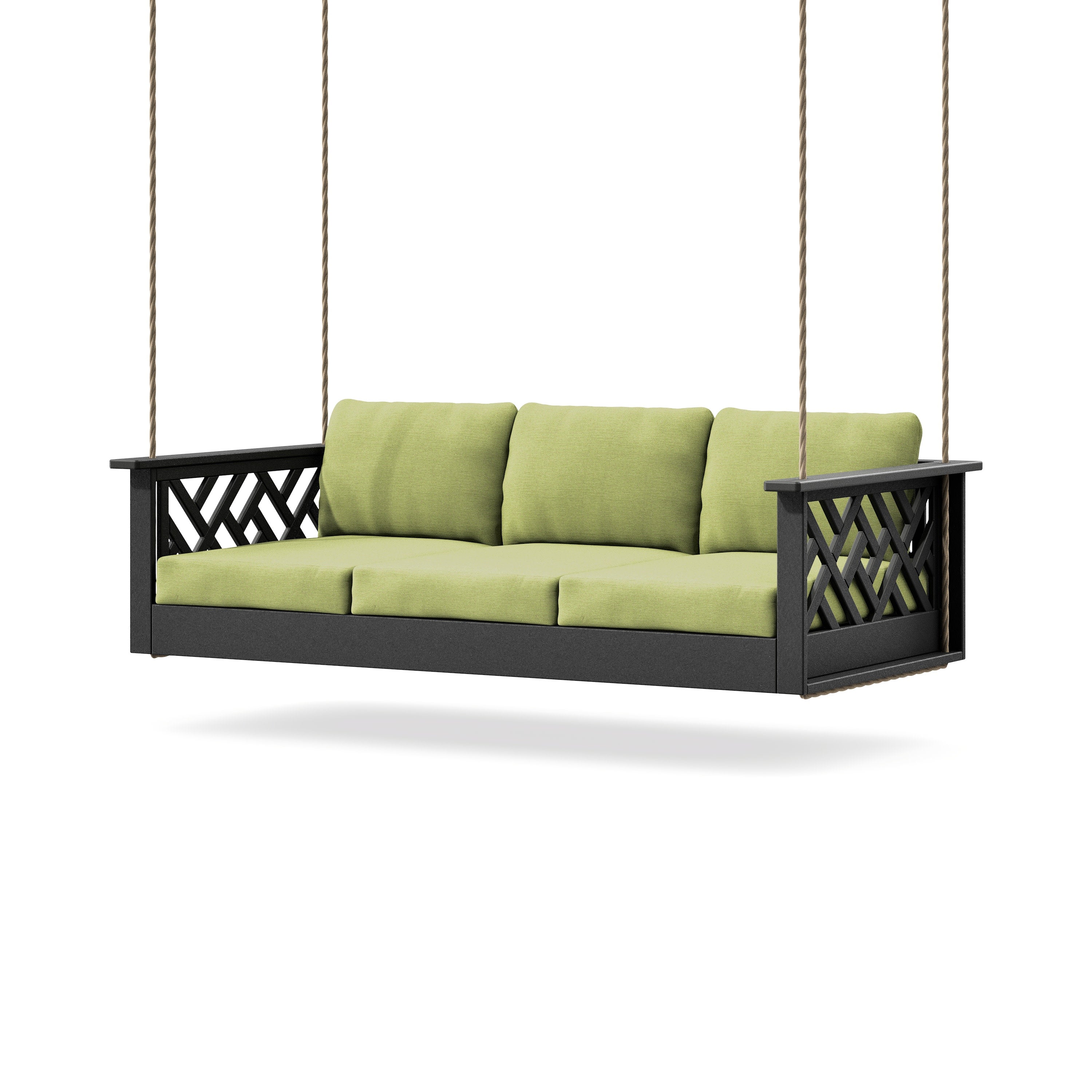 Chippendale Daybed Swing in Black / Chartreuse Boucle