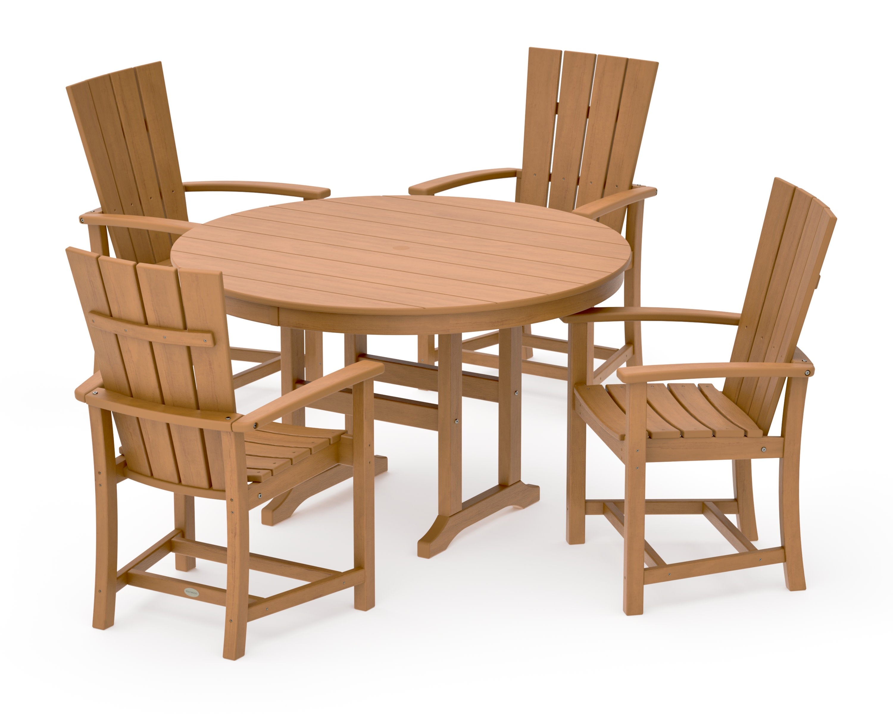Quattro 5-Piece Round Farmhouse Dining Set in Natural